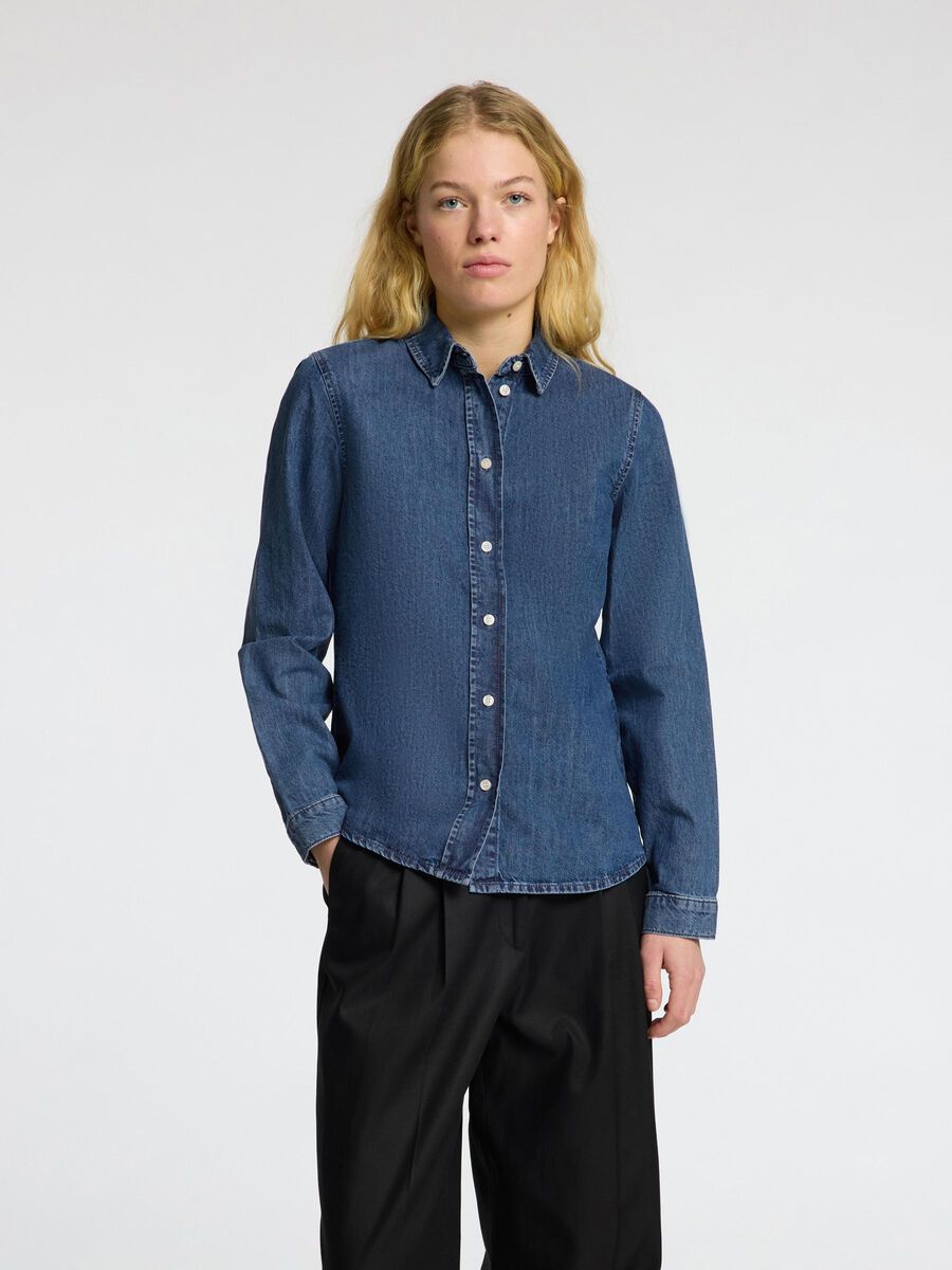 Bea Denim Skjorte - Blå/ Medium Blue Denim