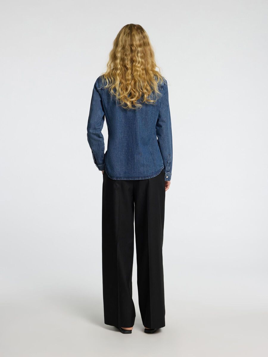 Bea Denim Skjorte - Blå/ Medium Blue Denim