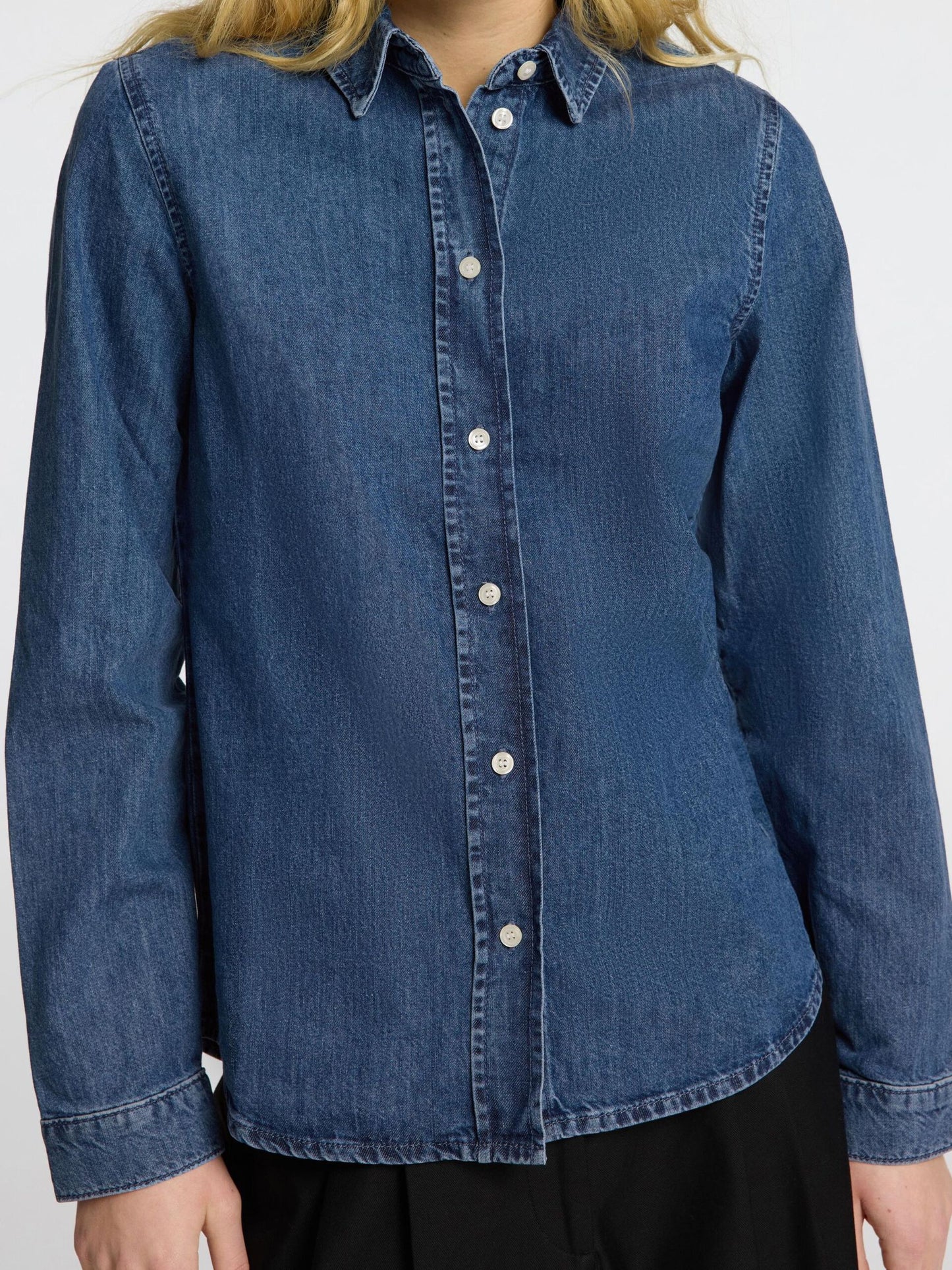 Bea Denim Skjorte - Blå/ Medium Blue Denim