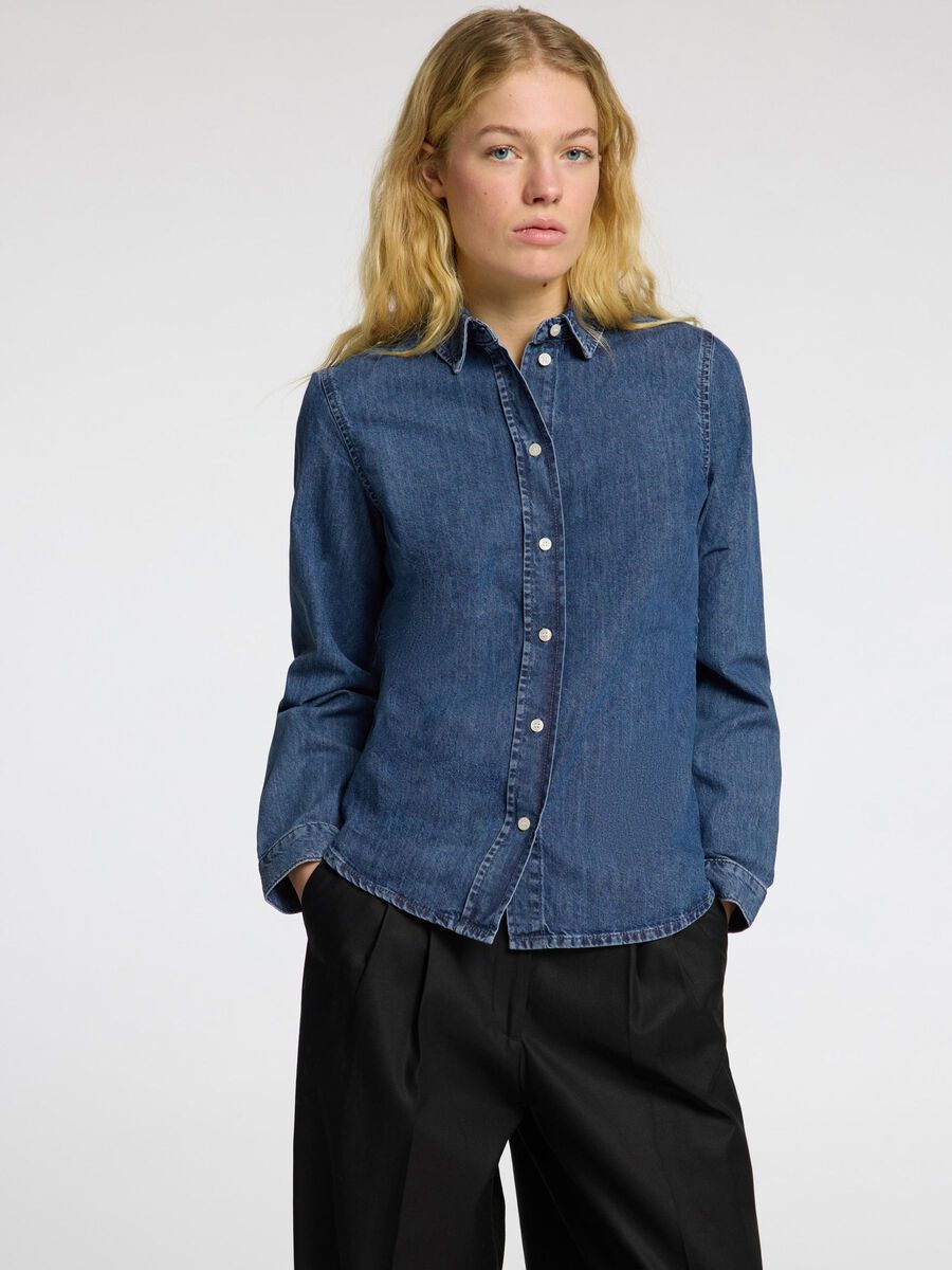 Bea Denim Skjorte - Blå/ Medium Blue Denim