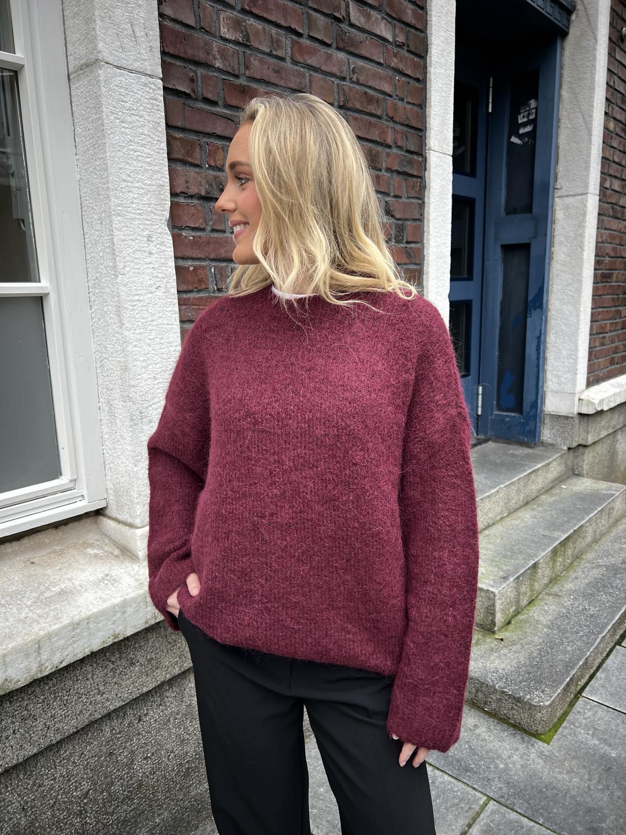 Gabella Strikket Genser - Rød/ Zinfandel