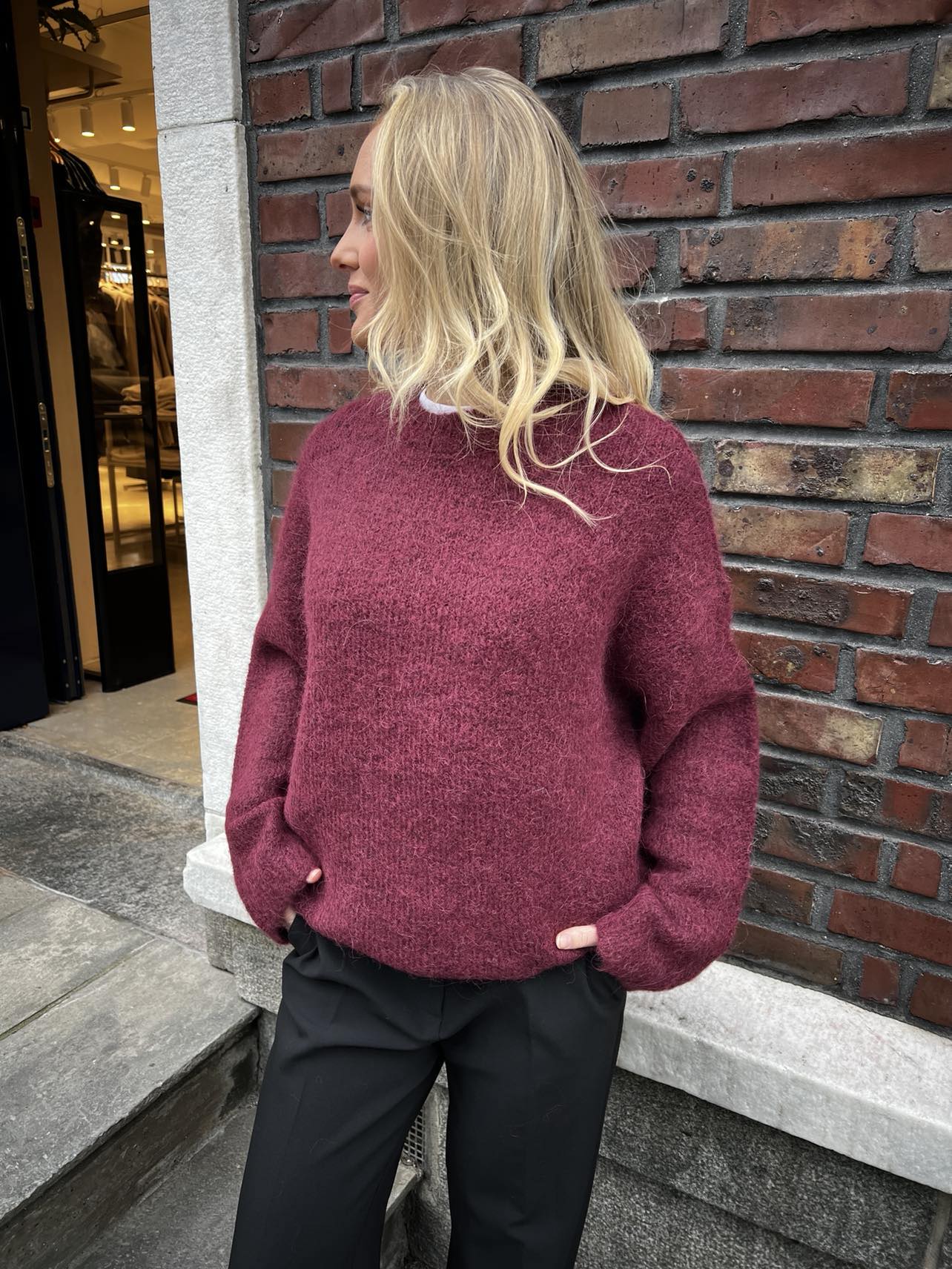 Gabella Strikket Genser - Rød/ Zinfandel