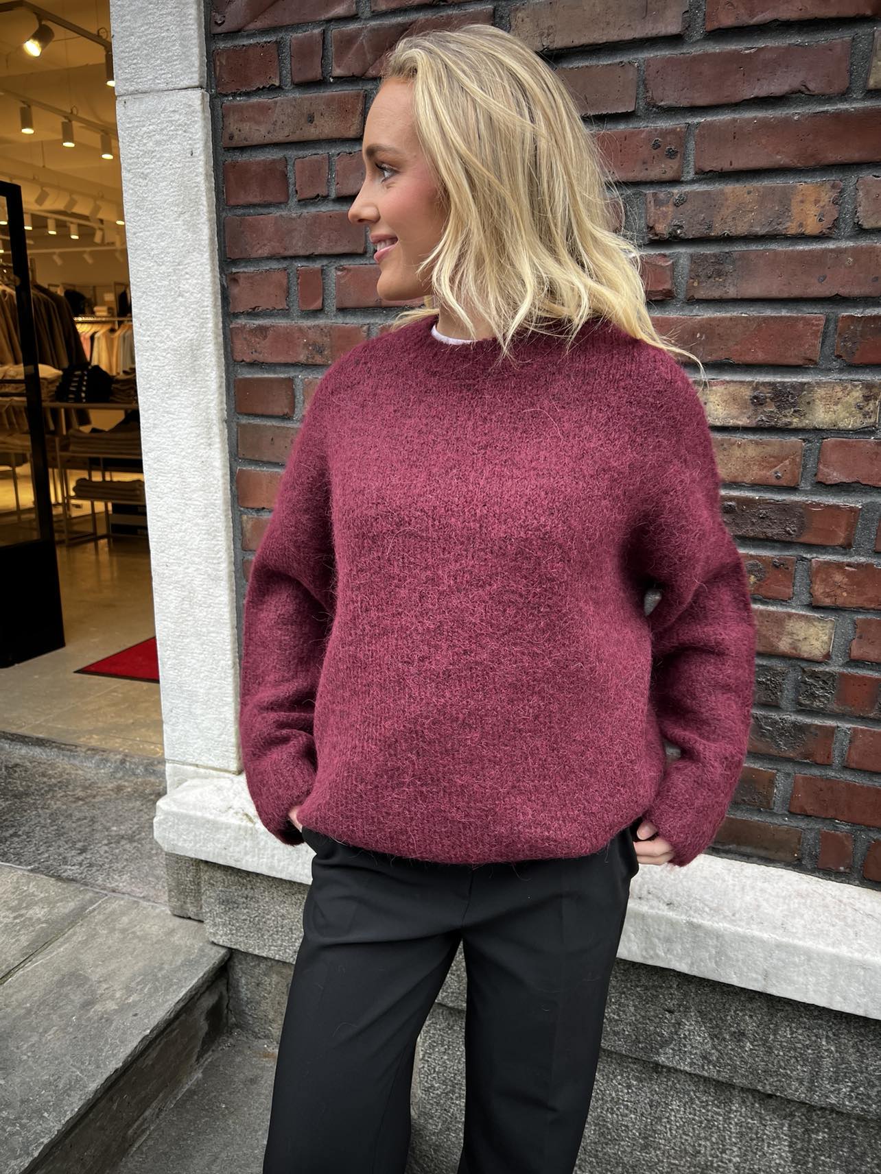Gabella Strikket Genser - Rød/ Zinfandel