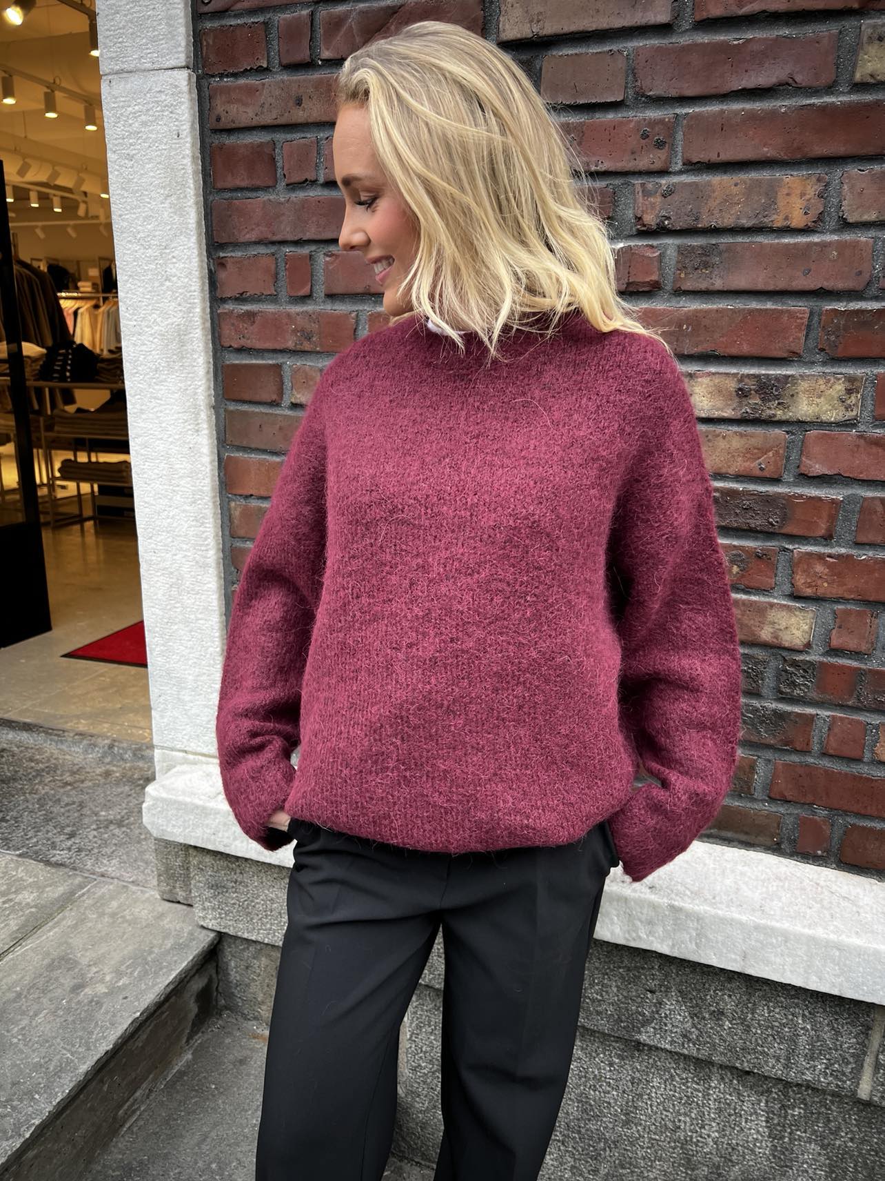 Gabella Strikket Genser - Rød/ Zinfandel