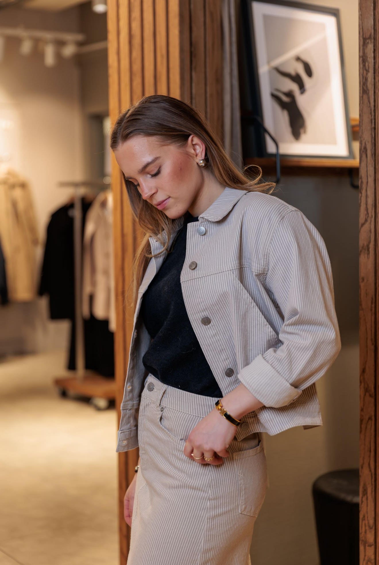 Alba Krista Langt Skjørt - Beige/ Beige