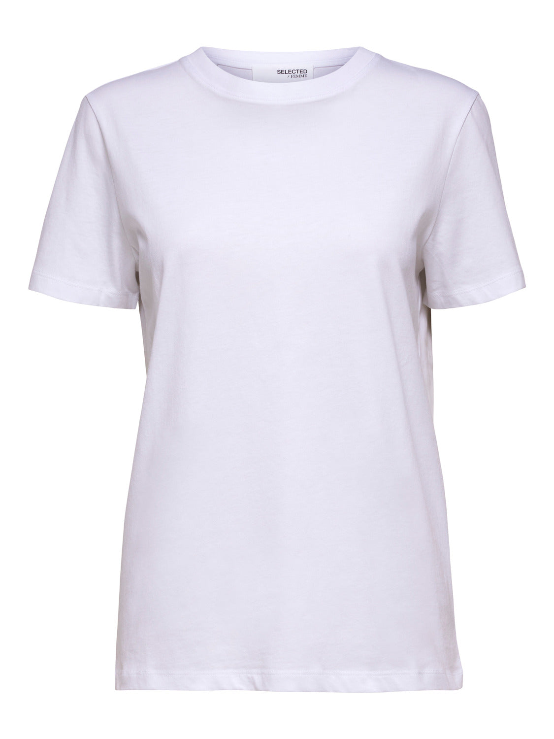SELECTED FEMME - MY ESSENTIAL SS O-NECK T-SKJORTE - HVIT