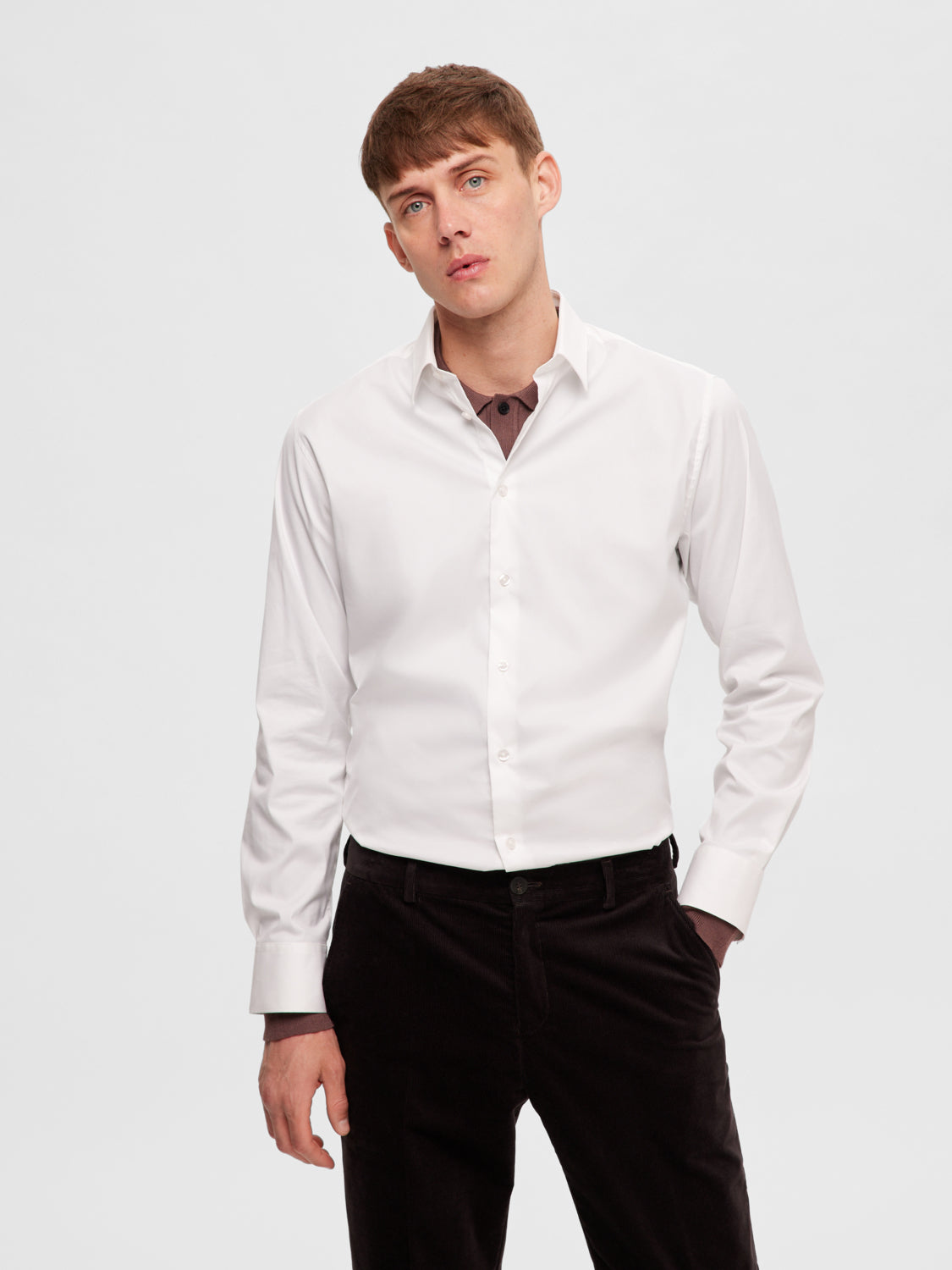 Slim Travel Skjorte - Hvit/ Bright White