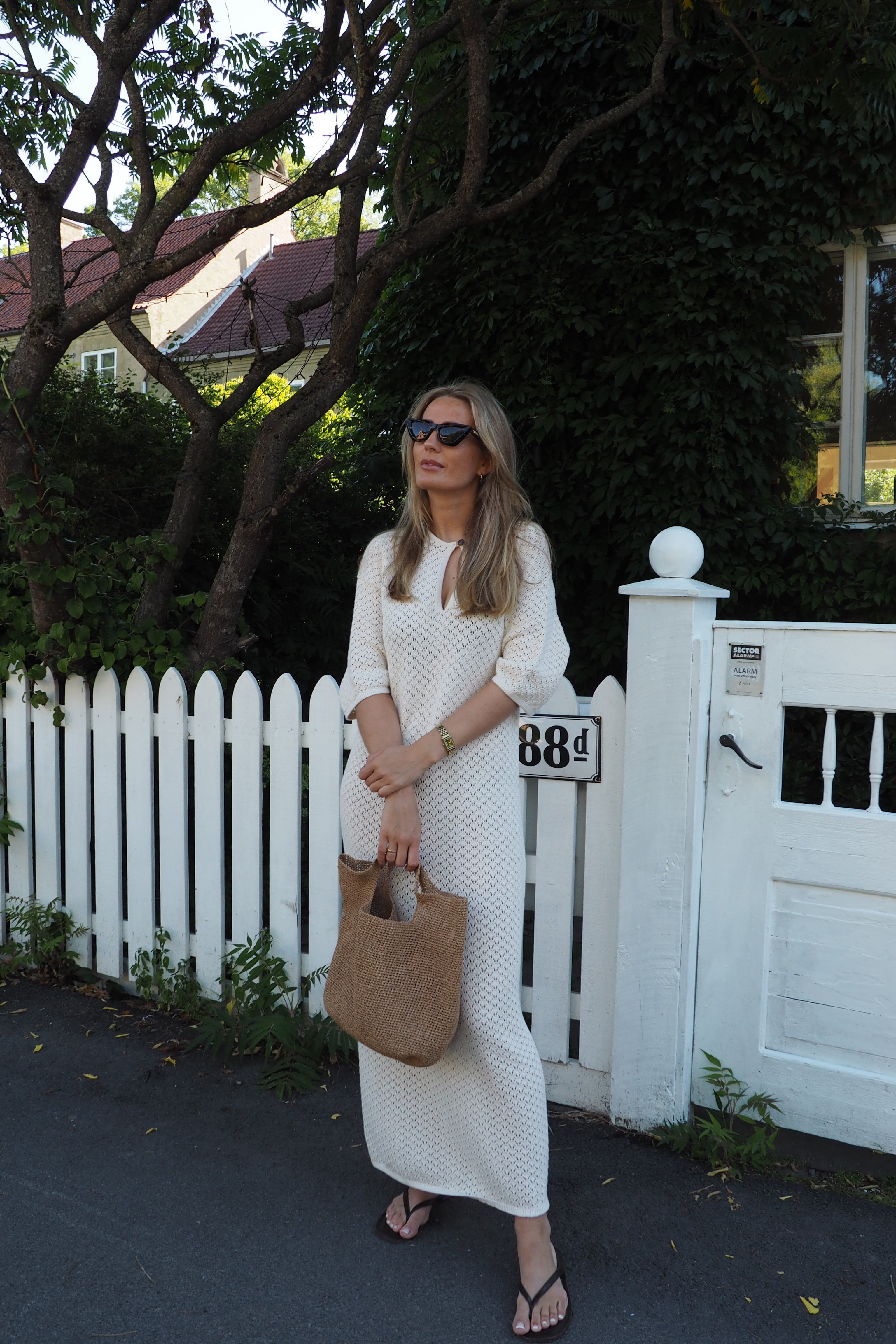 Ivy Lang Kjole - Beige/ Birch