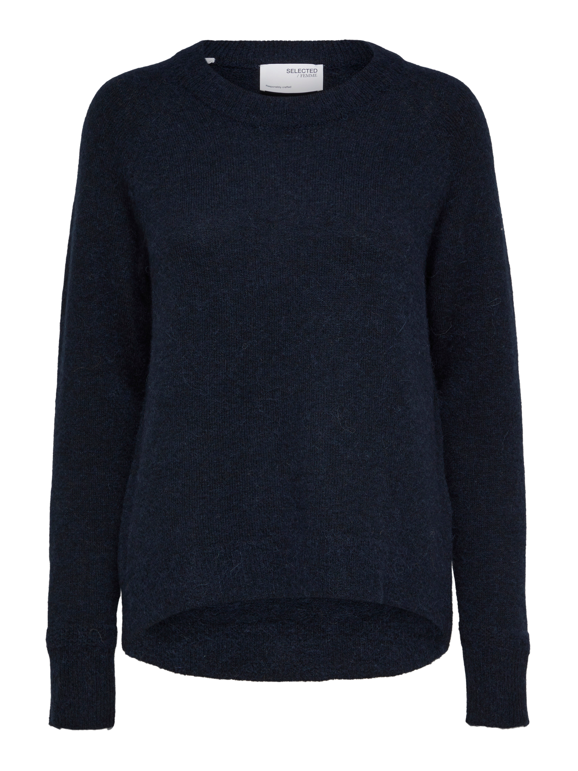 Lulu O-Neck Strikket Genser - Dark Sapphire