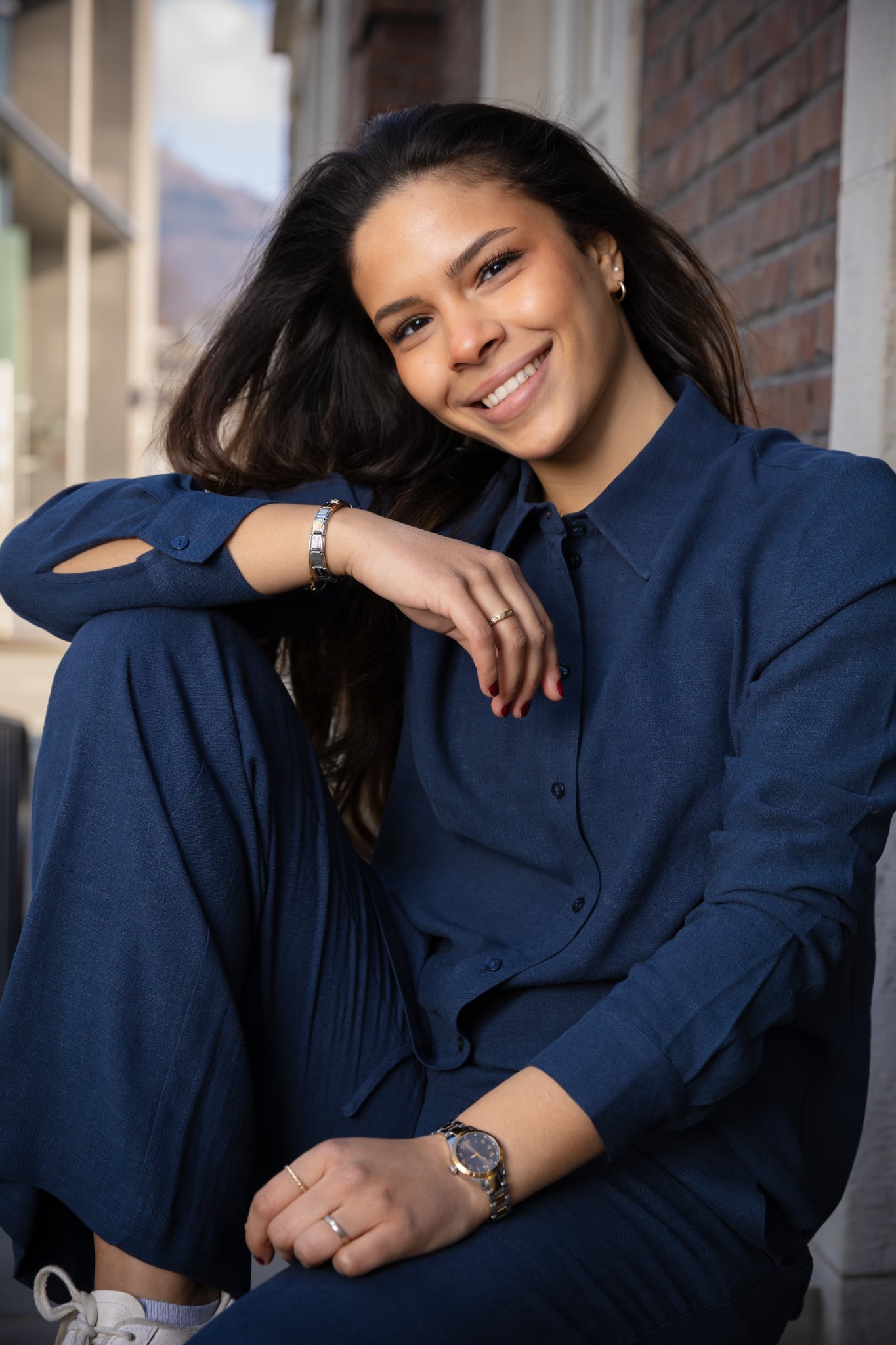 Viva lin skjorte - Blå/ Dark Sapphire