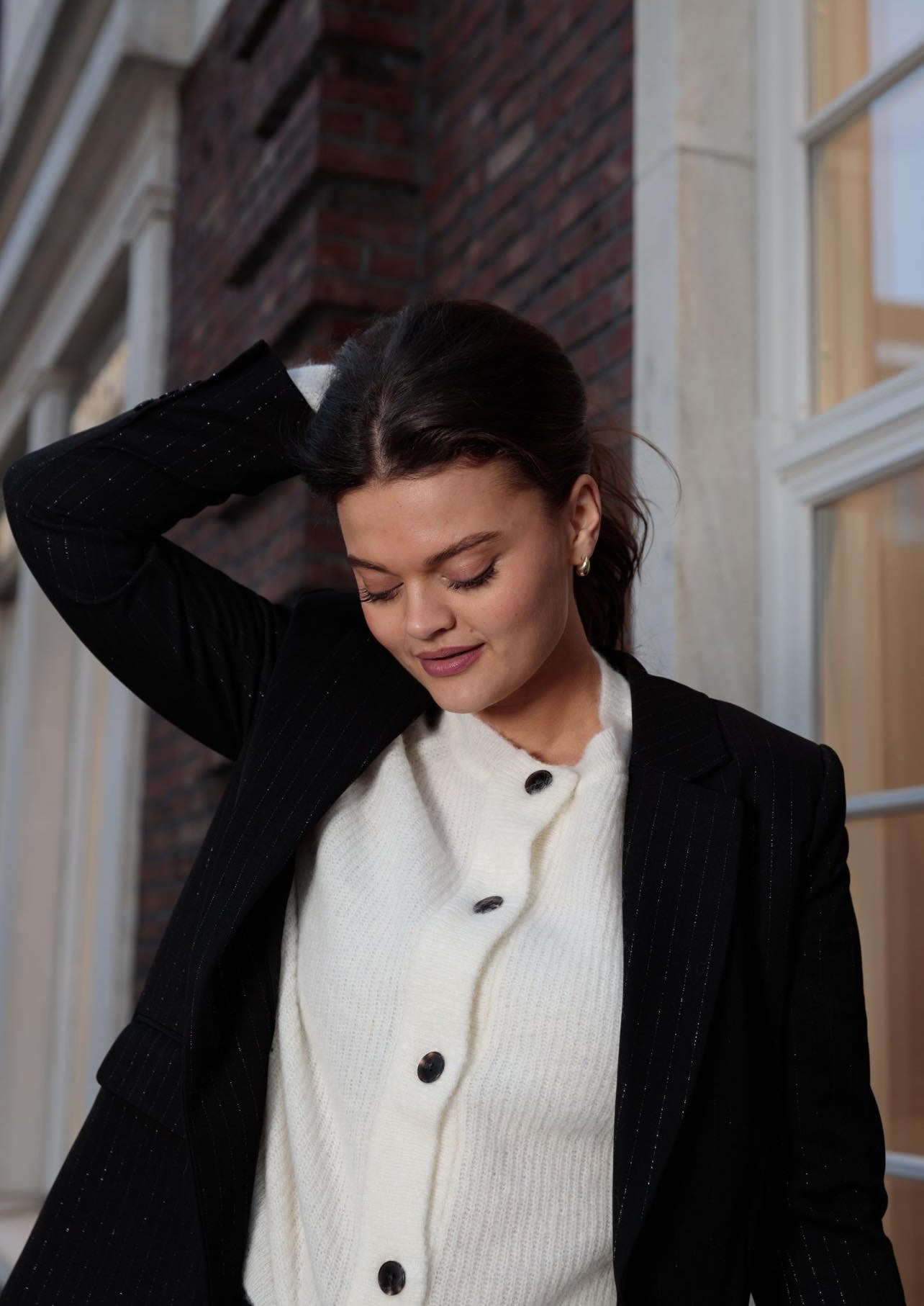 Lulu Strikket Cardigan - Hvit/ Snow White