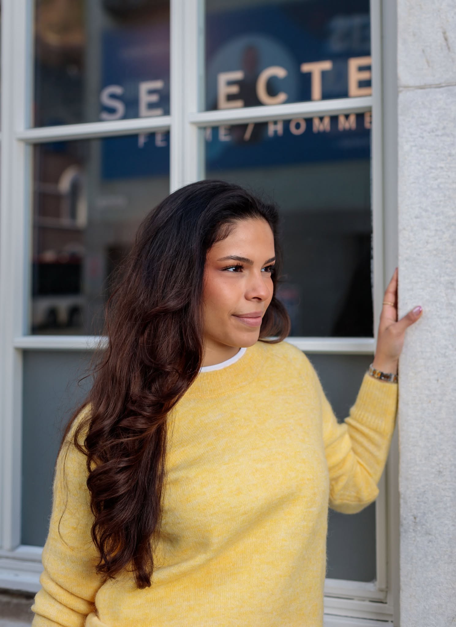 Lulu O-Neck Strikket Genser - Gul/ Sundress