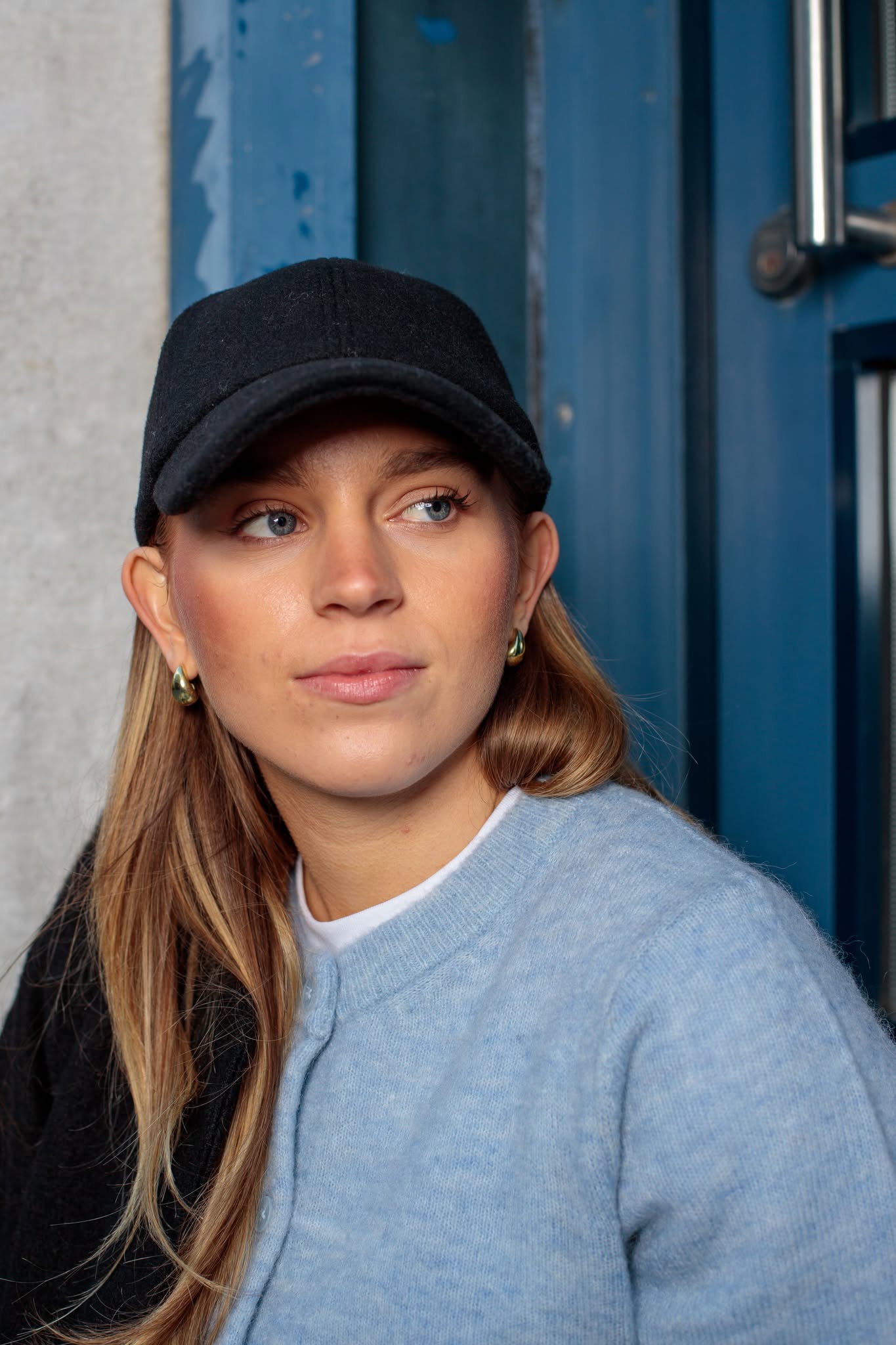 Lulu Strikket Cardigan - Blå/ Cashmere Blue