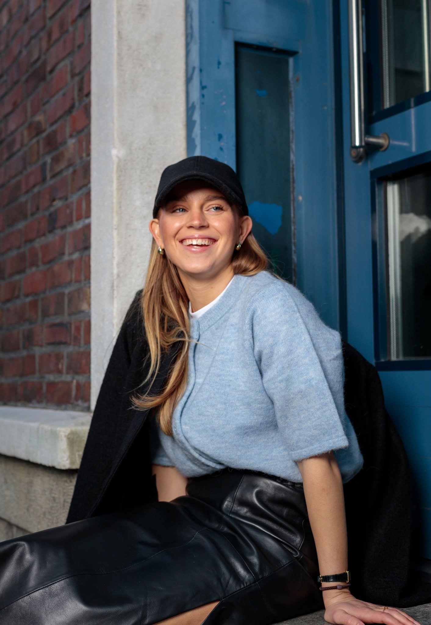 Lulu Strikket Cardigan - Blå/ Cashmere Blue