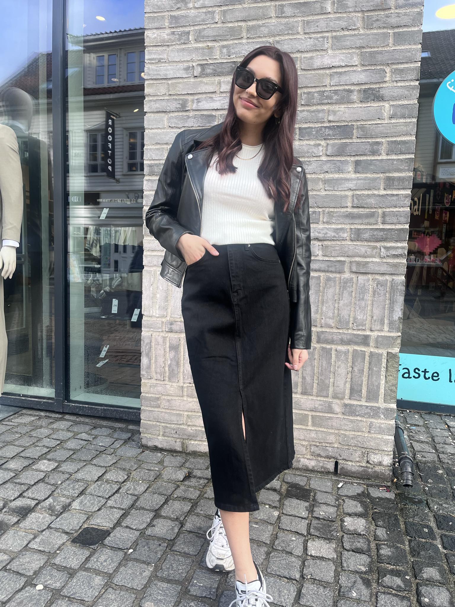 Krista Gerda Denim Skjørt - Sort/ Black Denim