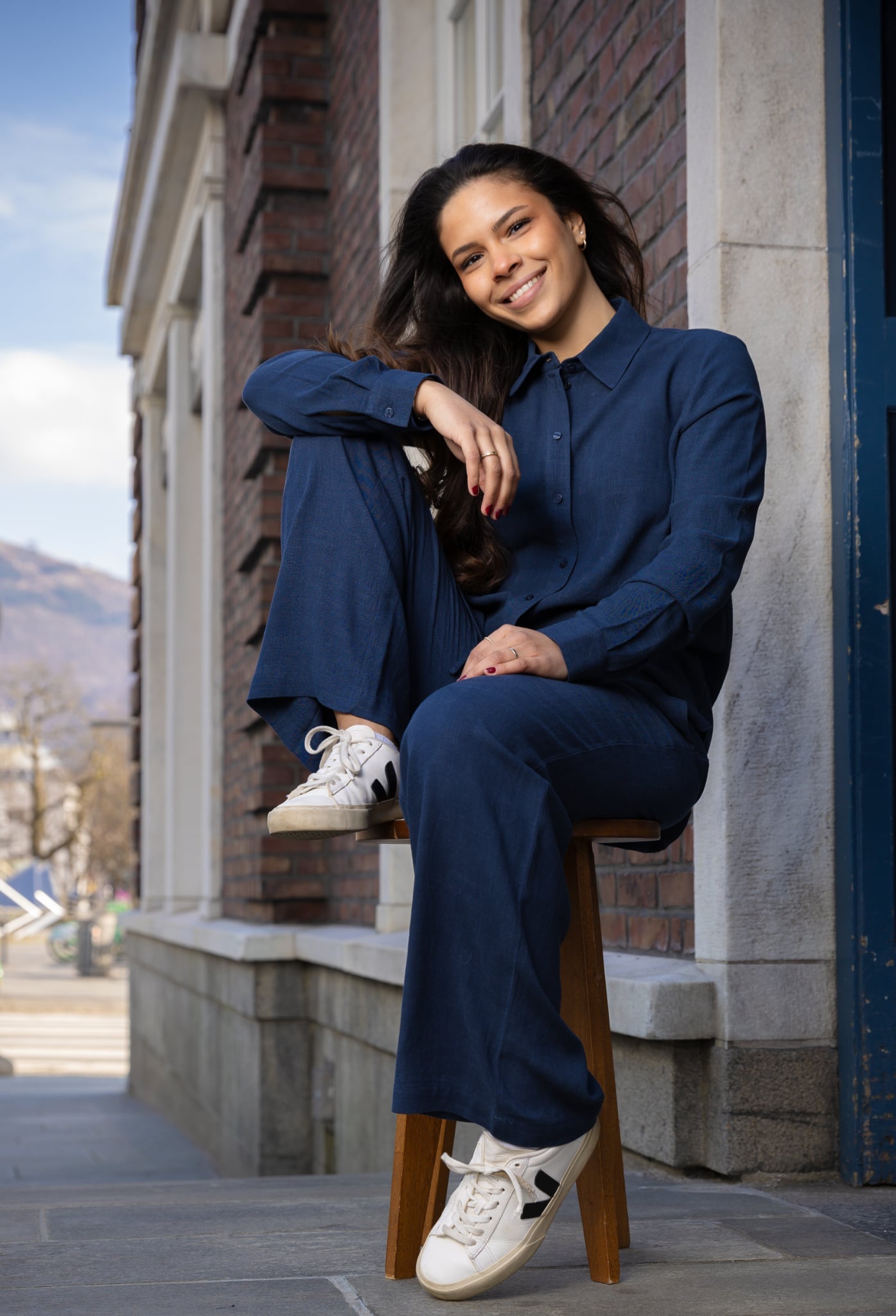 Viva lin skjorte - Blå/ Dark Sapphire