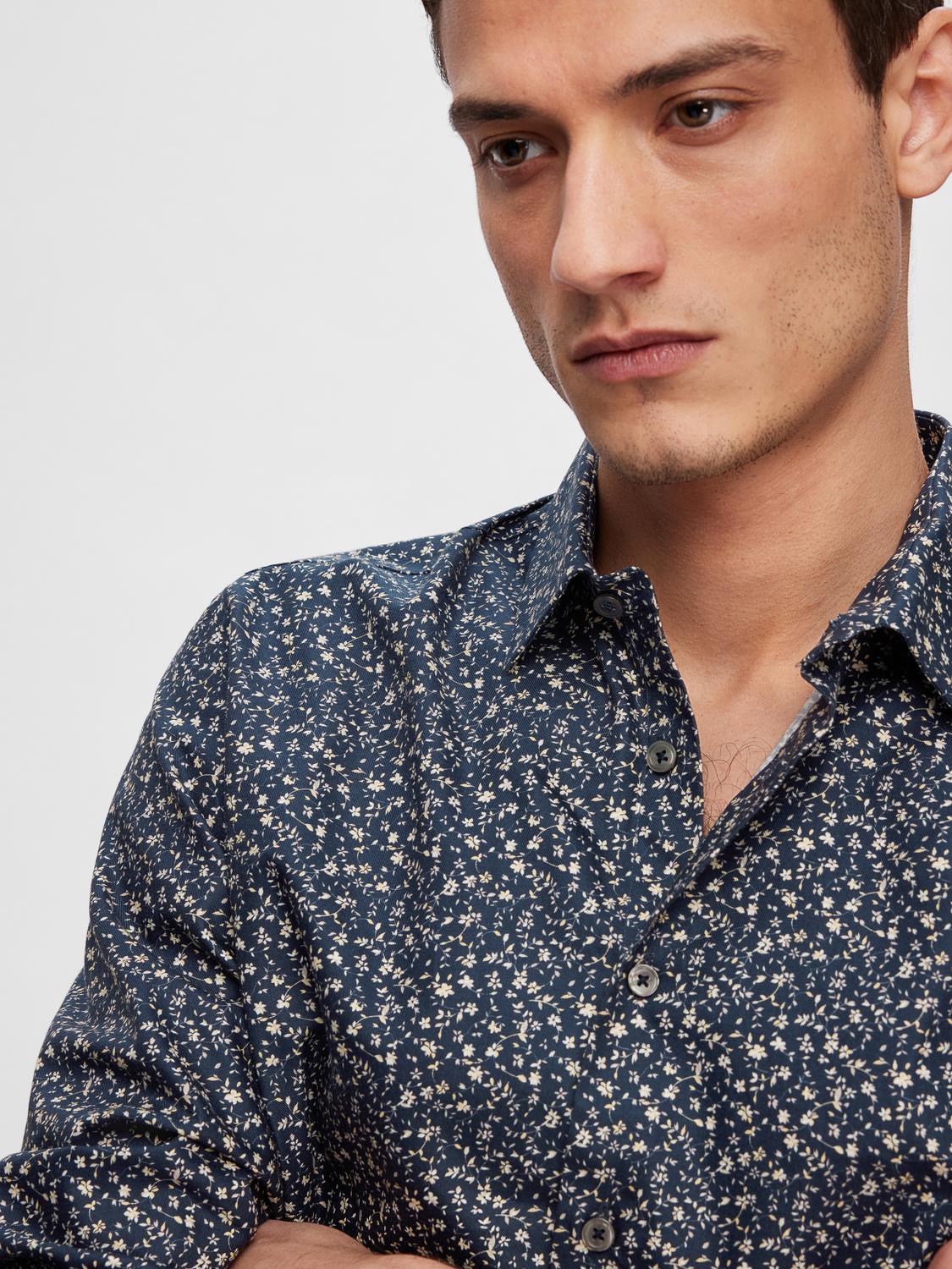 Slim Detail Skjorte - Blå/ Navy Blazer