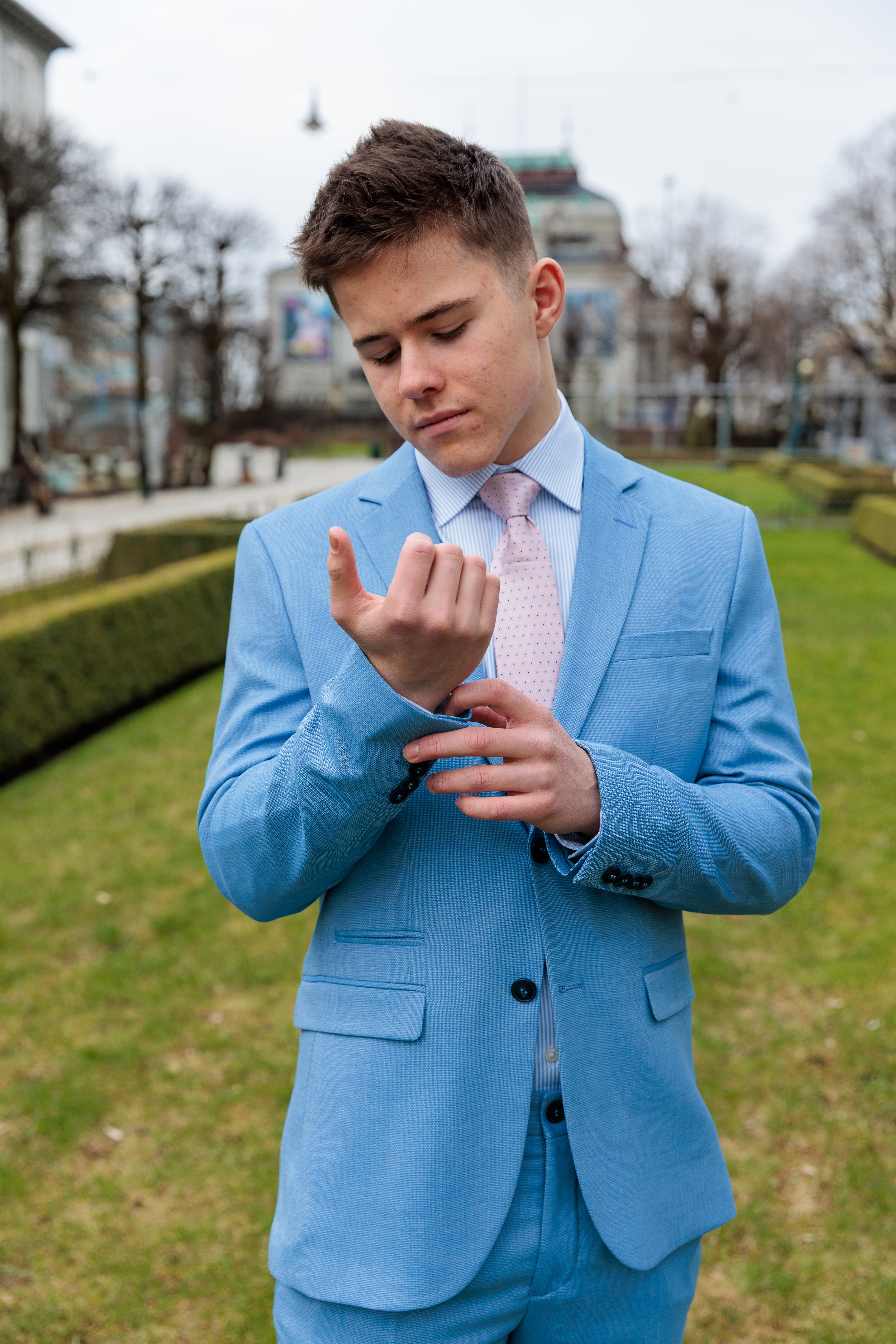 Slim Neil Blazer - Blå/ Light Blue