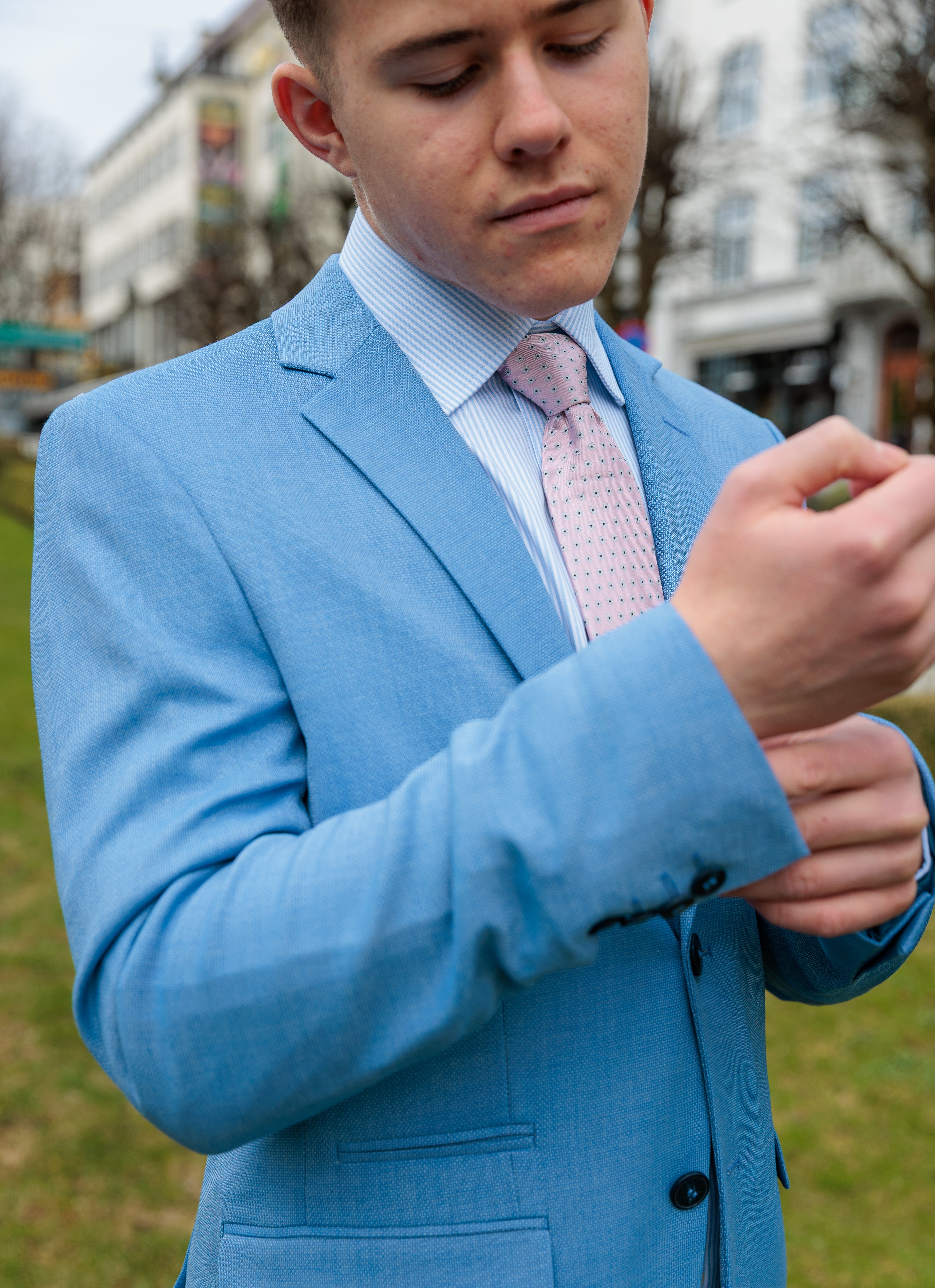 Slim Neil Blazer - Blå/ Light Blue