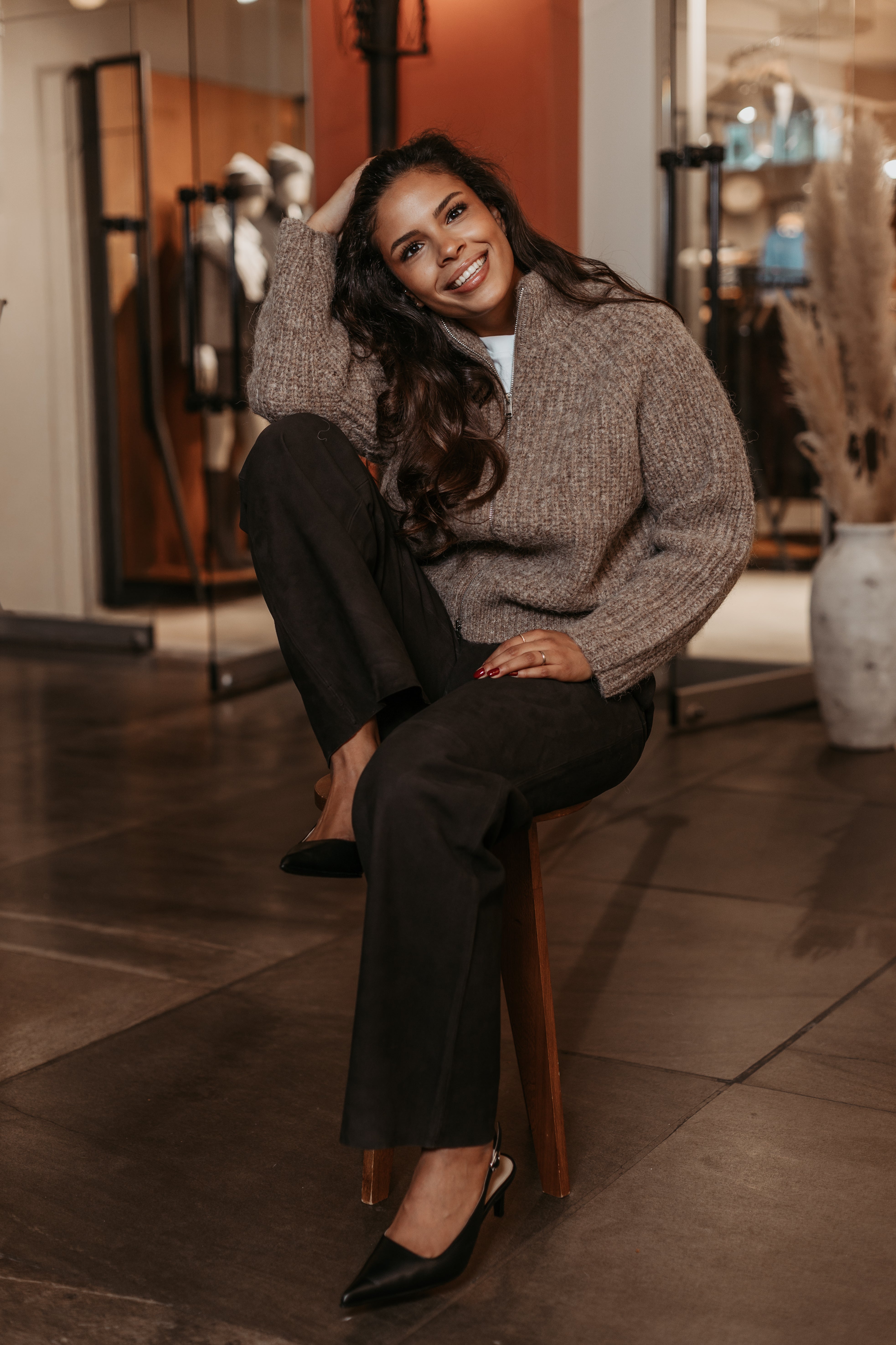 Anjuli Zip Cardigan - Brun/ Delicioso