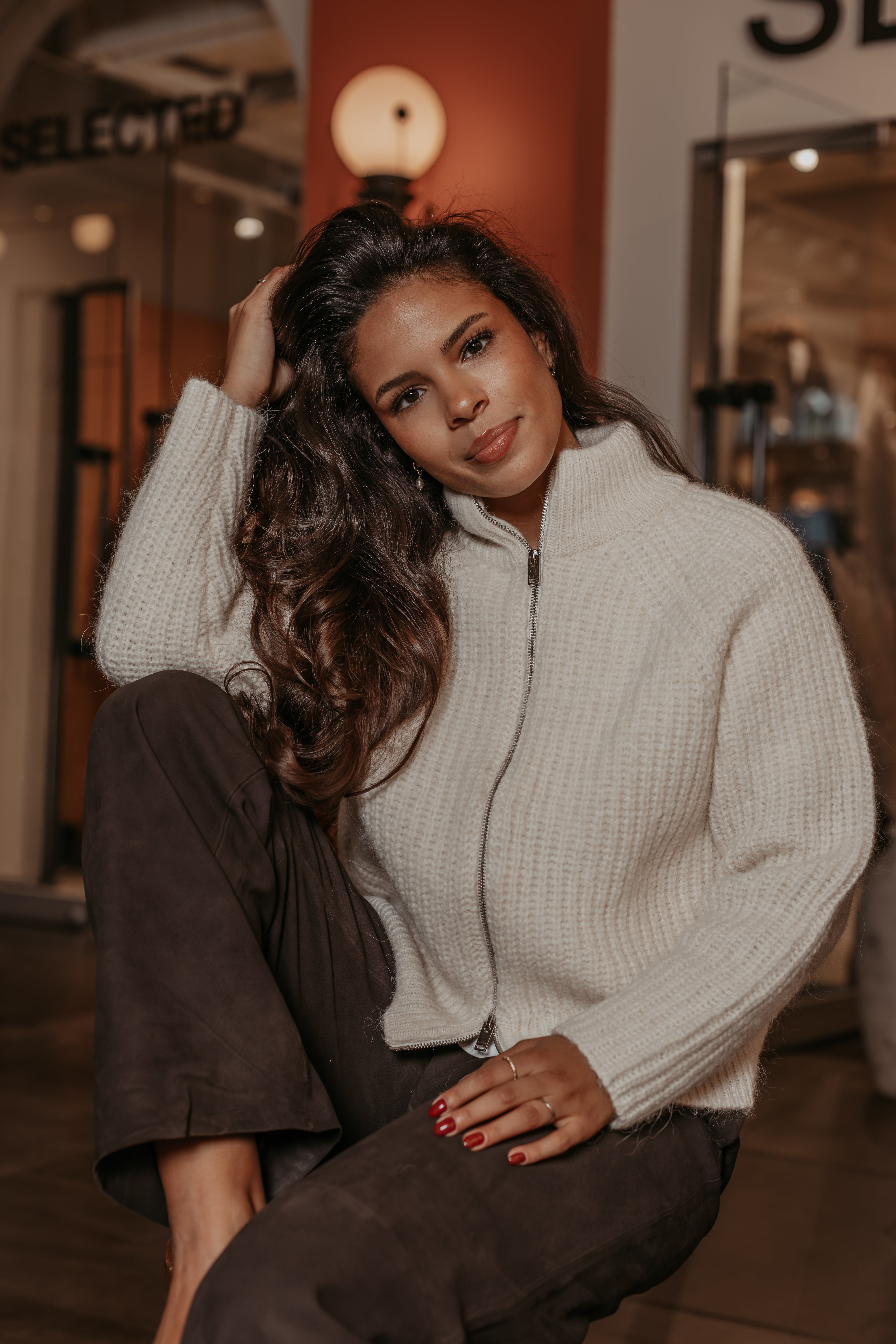 Anjuli Zip Cardigan - Hvit/ Snow White
