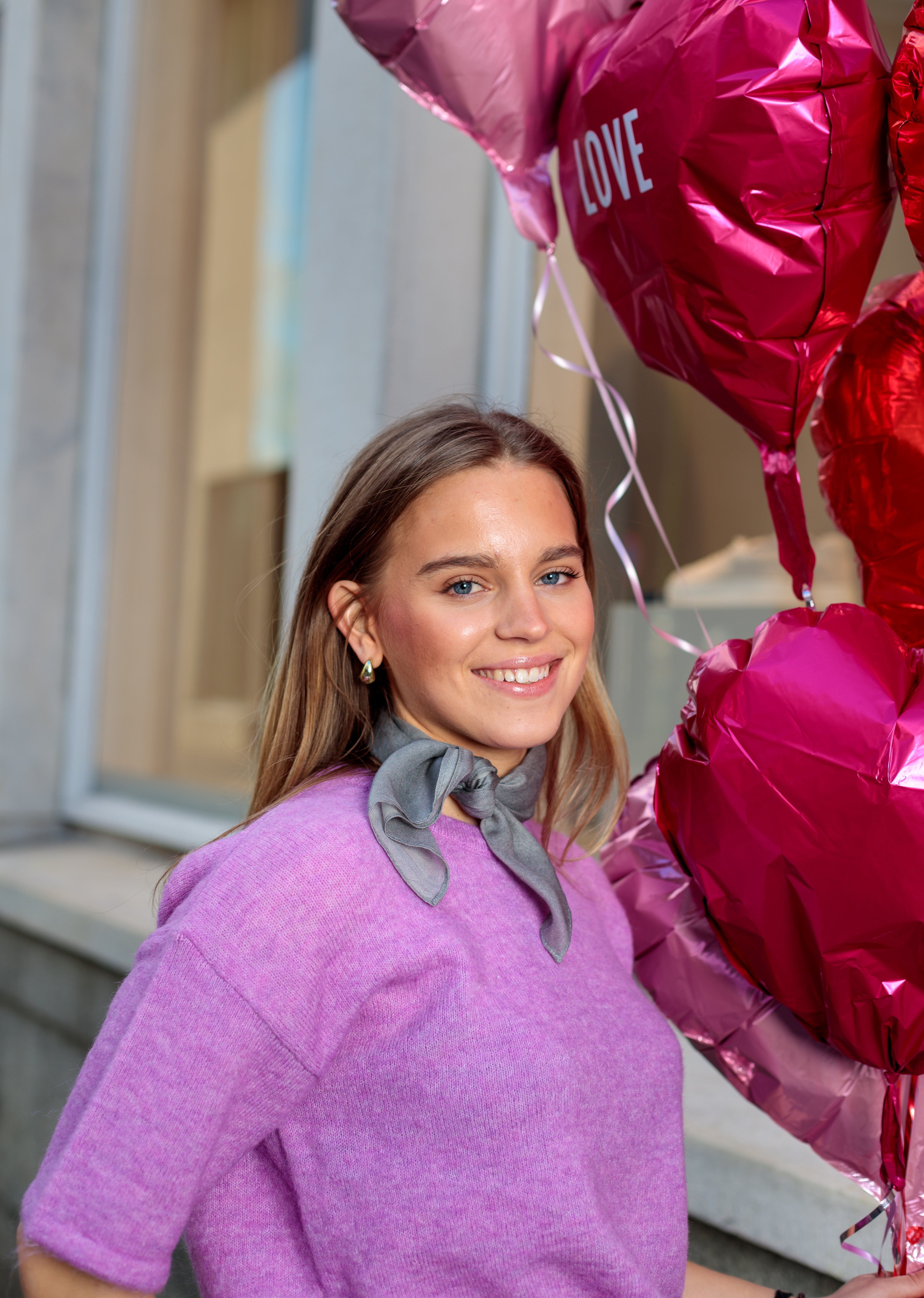 Maline Liliana Strikket Genser - Rosa/ First Bloom