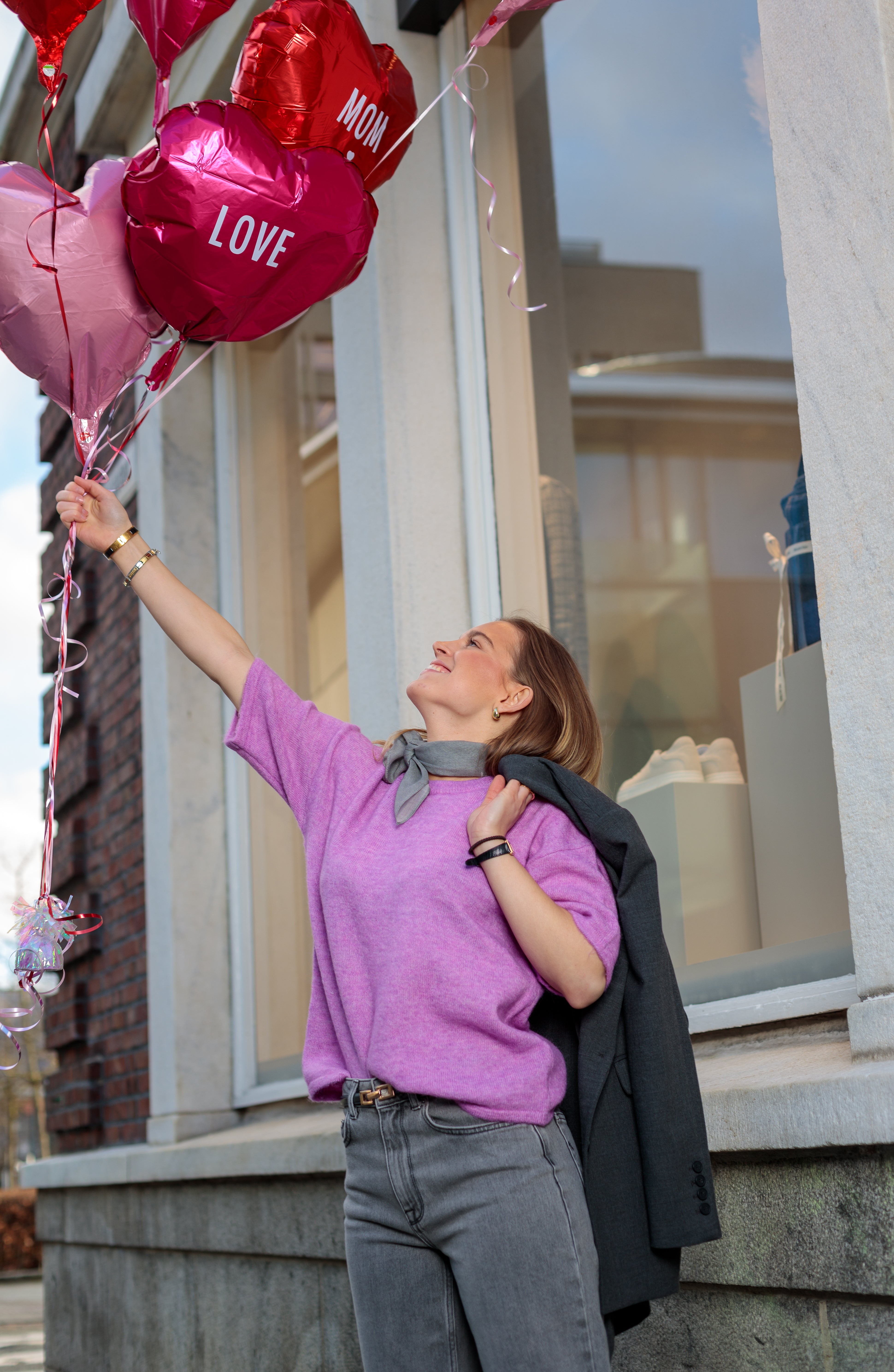 Maline Liliana Strikket Genser - Rosa/ First Bloom