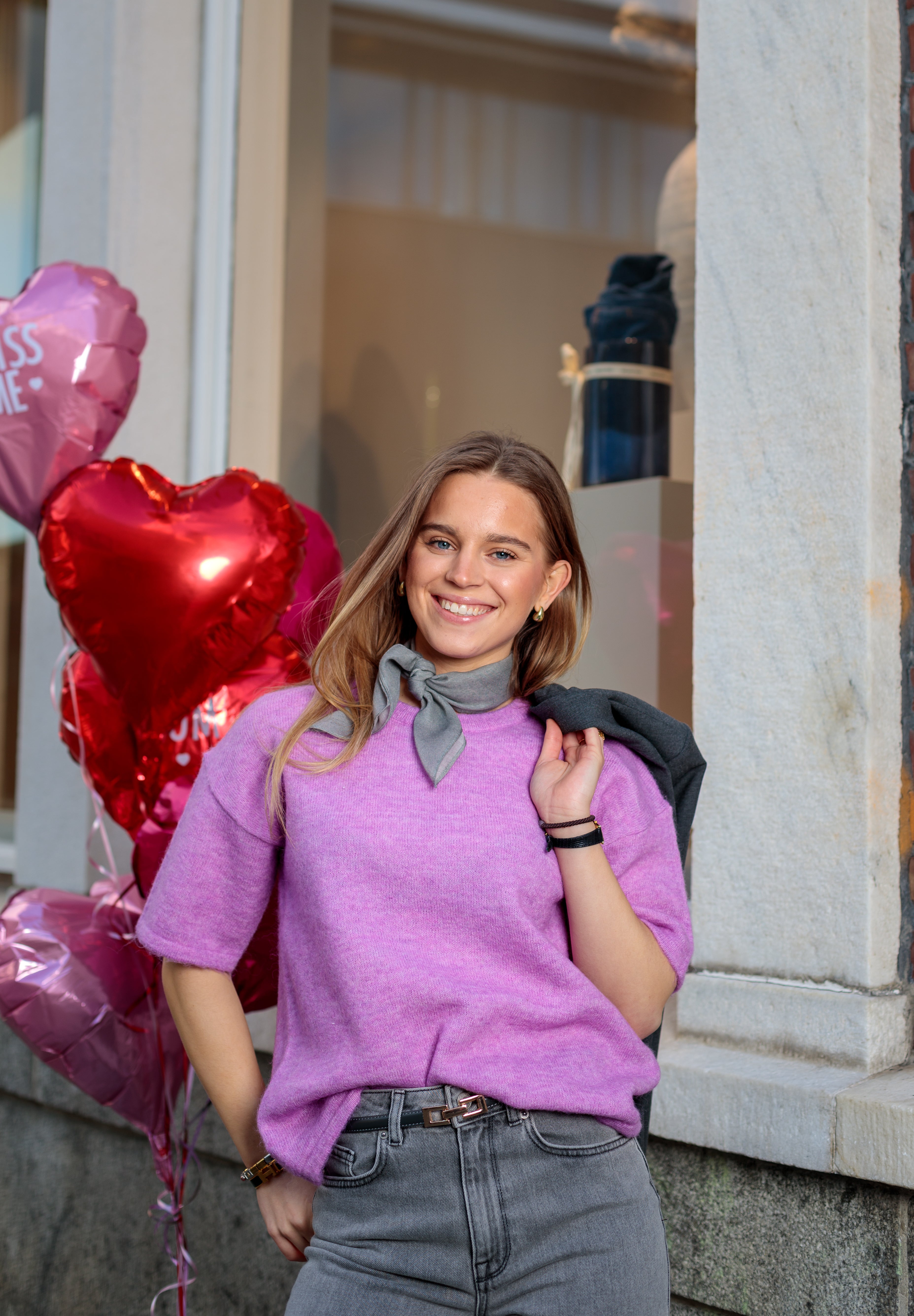 Maline Liliana Strikket Genser - Rosa/ First Bloom