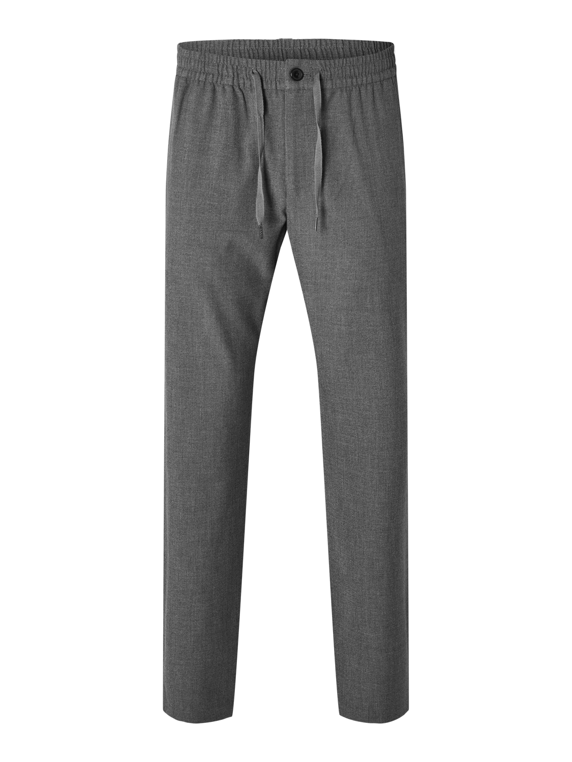 SLH196-STRAIGHT Trousers - Grey Melange