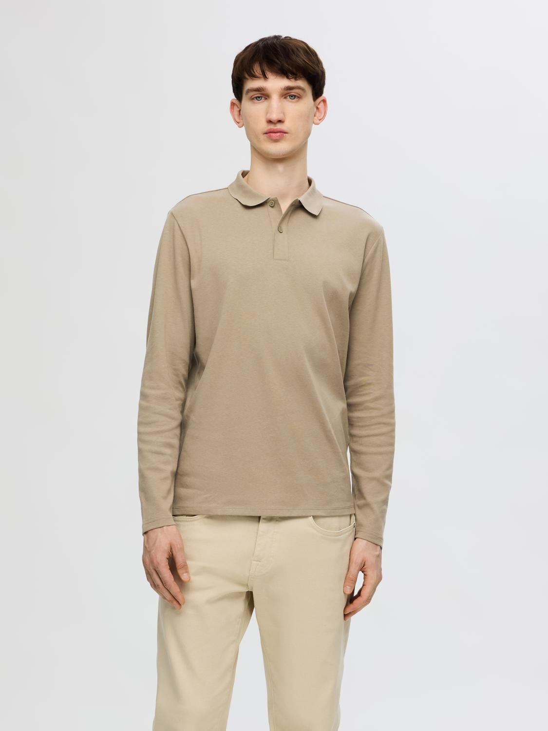 Slim Toulouse Polo-Skjorte - Beige/ Pure Cashmere