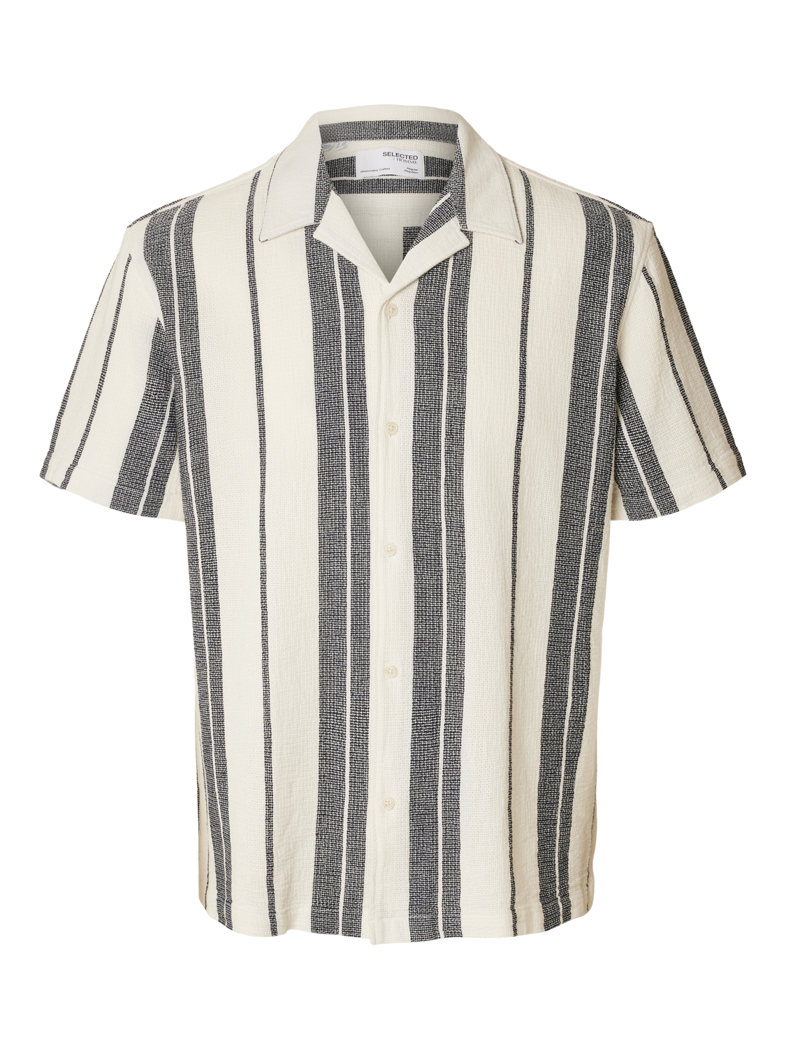 West Regular Skjorte - Striper/ Bright White