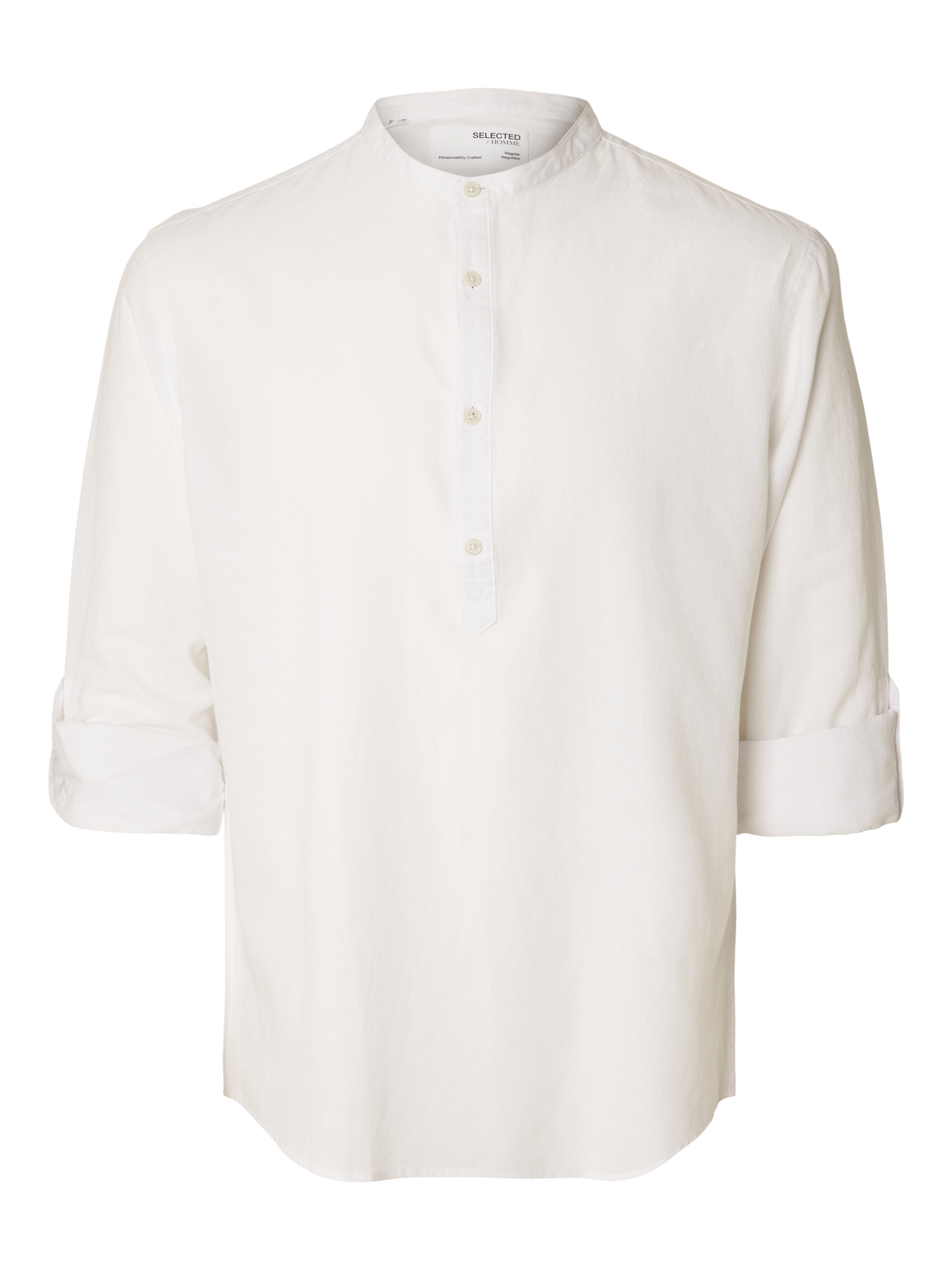 Regular Linen Skjorte - Hvit/ Bright White