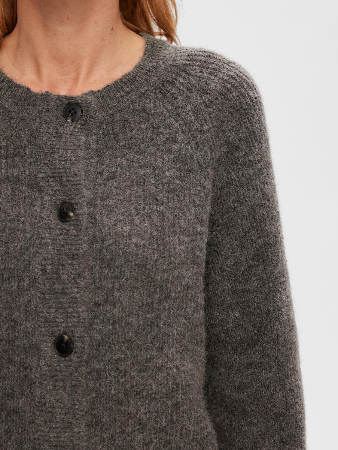 Lulu Strikket Cardigan - Grå/ Medium Grey Melange