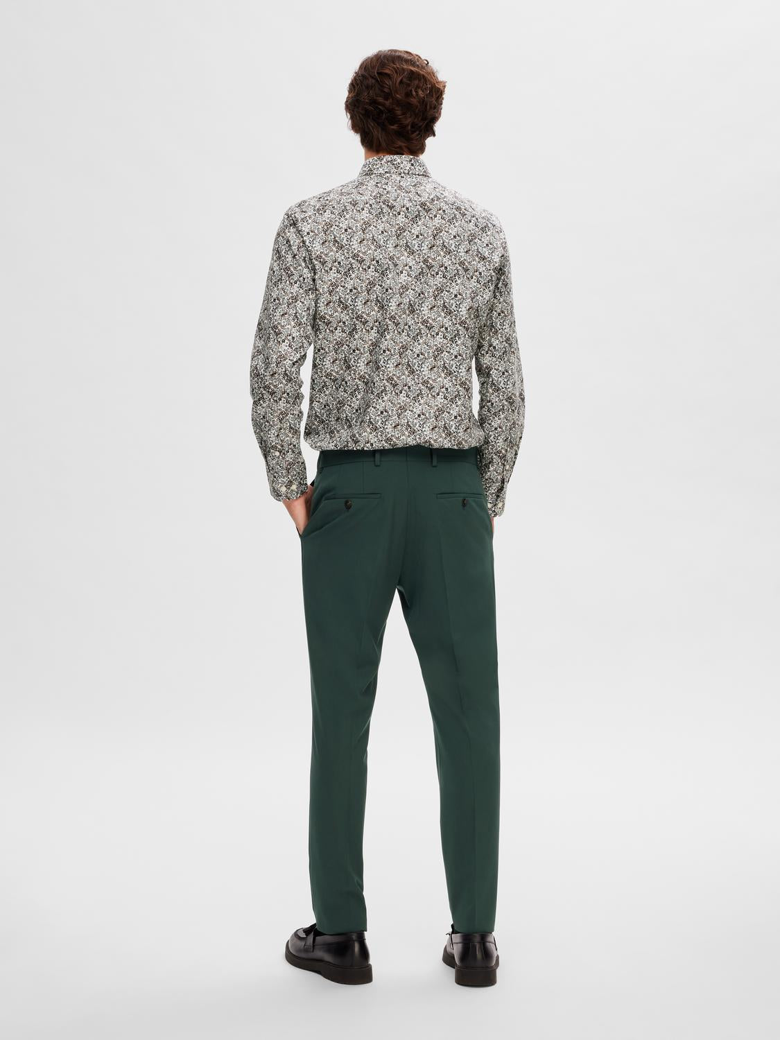 Slim Ethan Skjorte - Mønstret/ Bright White