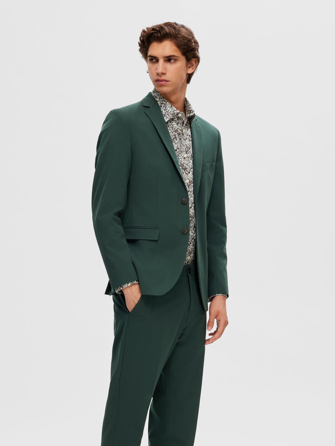 Slim Ethan Skjorte - Mønstret/ Bright White