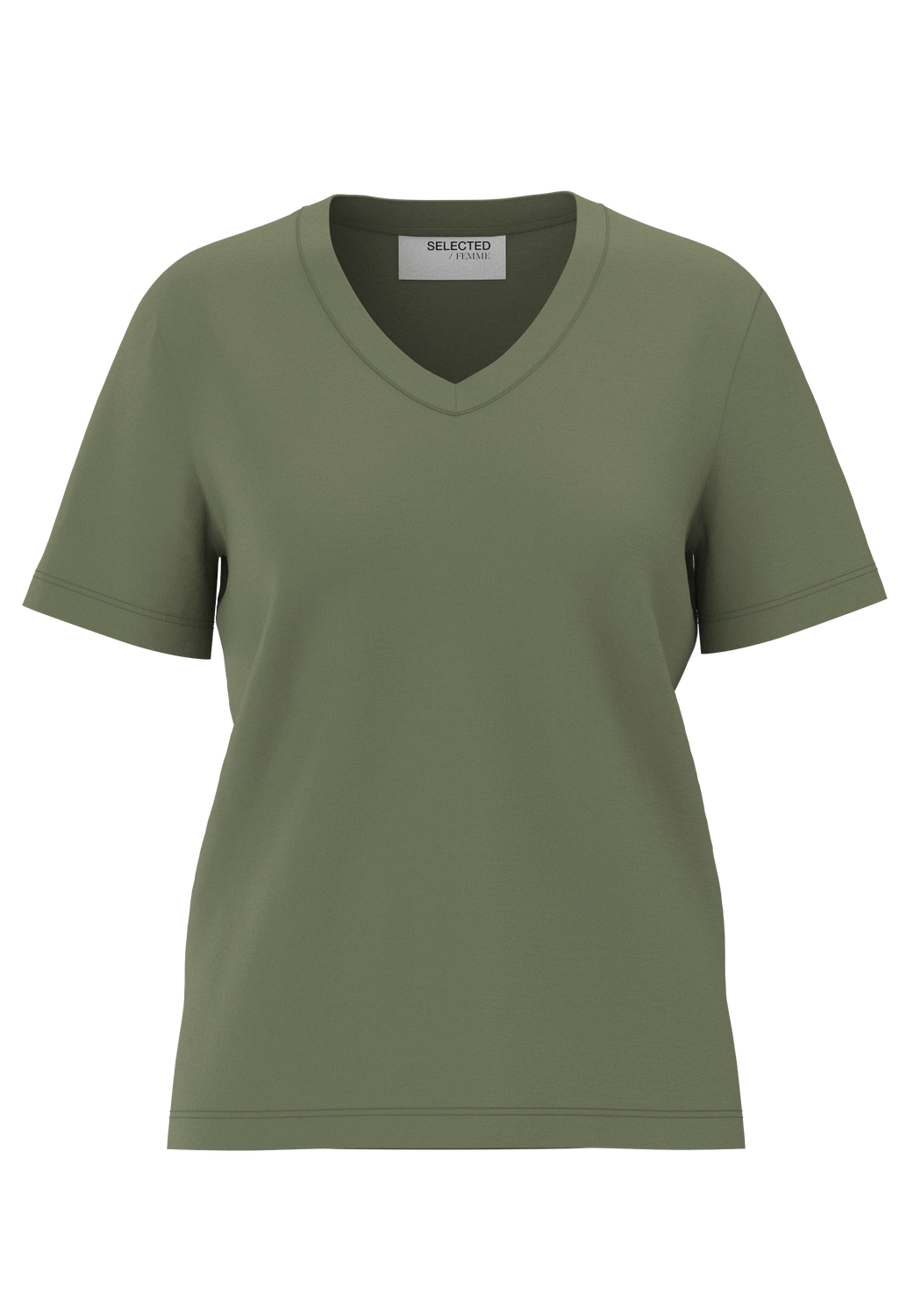 Essential V-Neck T-Skjorte - Grønn/ Olivine