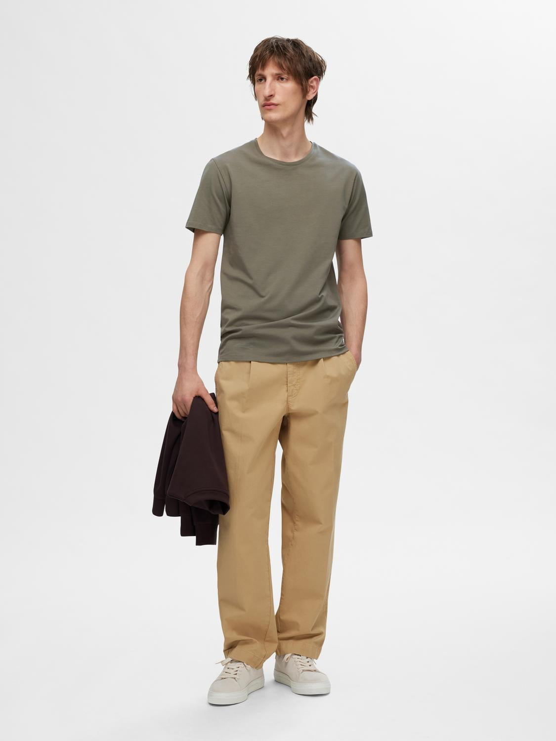 Pima bomull O-neck T-Skjorte - Grønn/ Kalamata