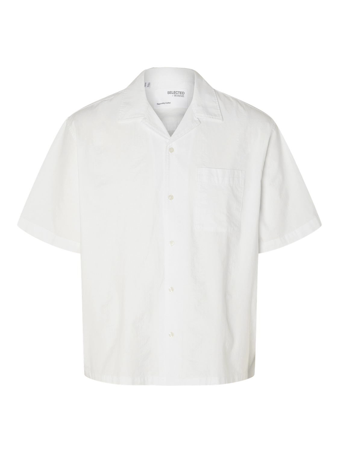 Boxy Kyle skjorte med kort arm  - Hvit/ Bright White