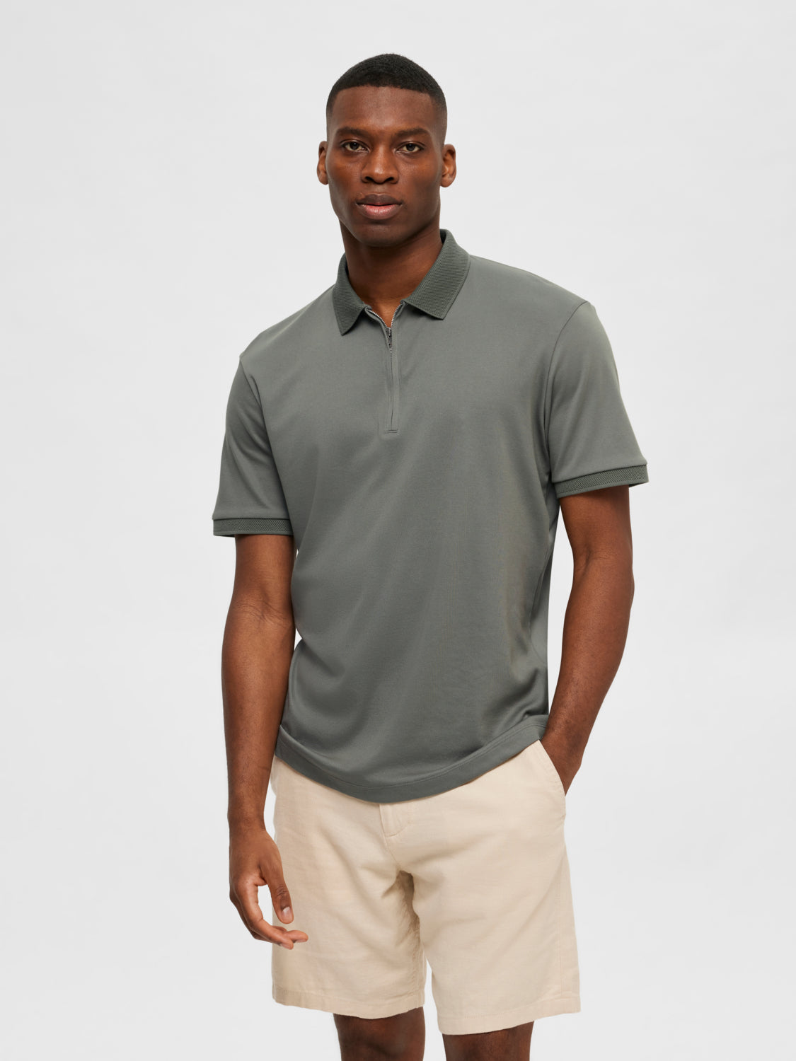 Fave Zipper Polo Skjorte - Grønn/ Agave Green