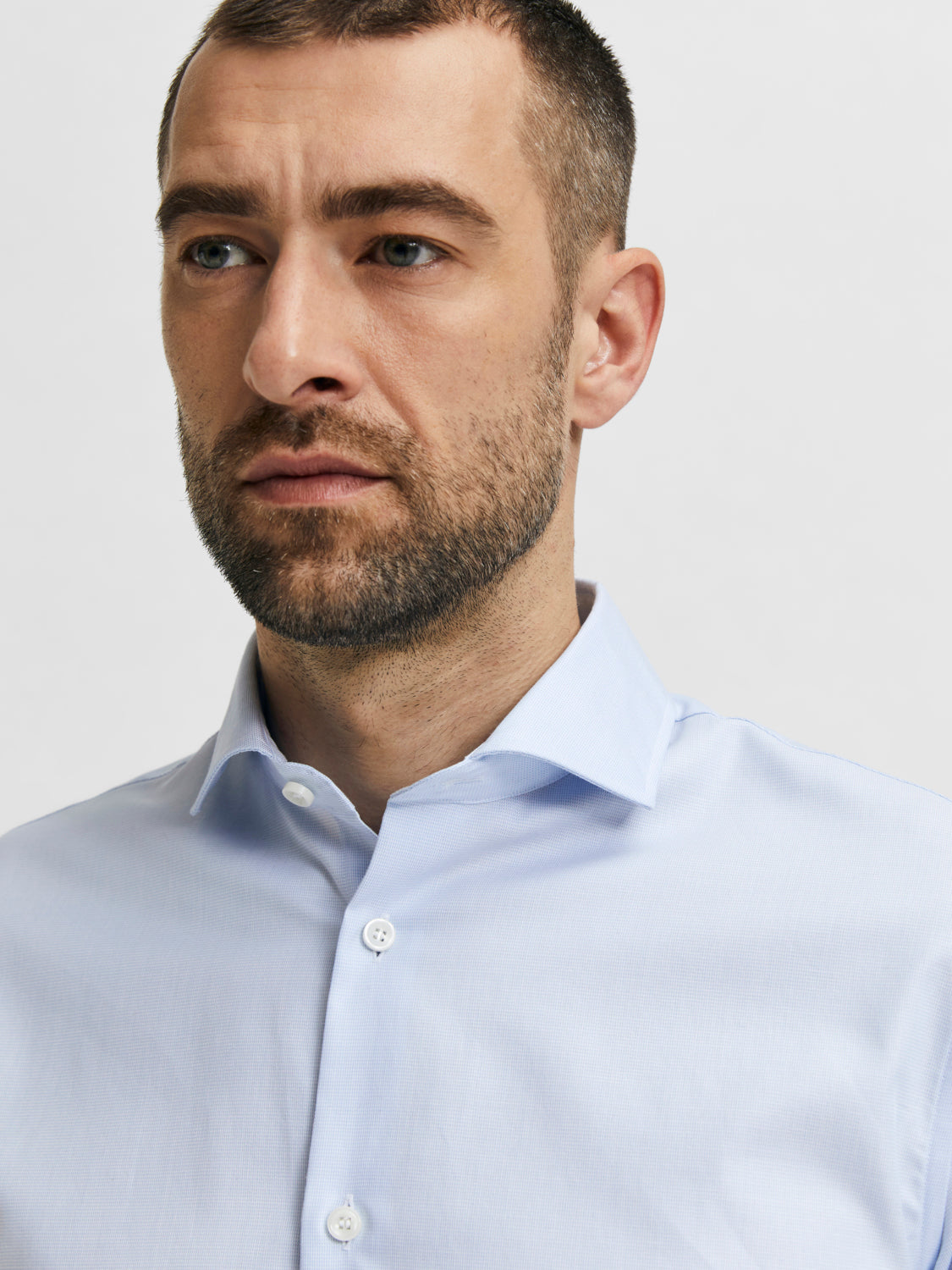 SLIM ETHAN Shirts - Light Blue