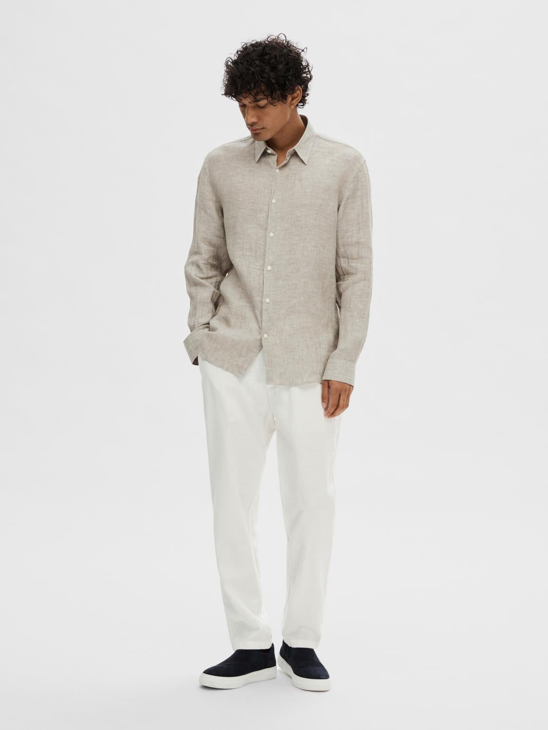 Regular Kylian Linskjorte - Grønn/ Vetiver