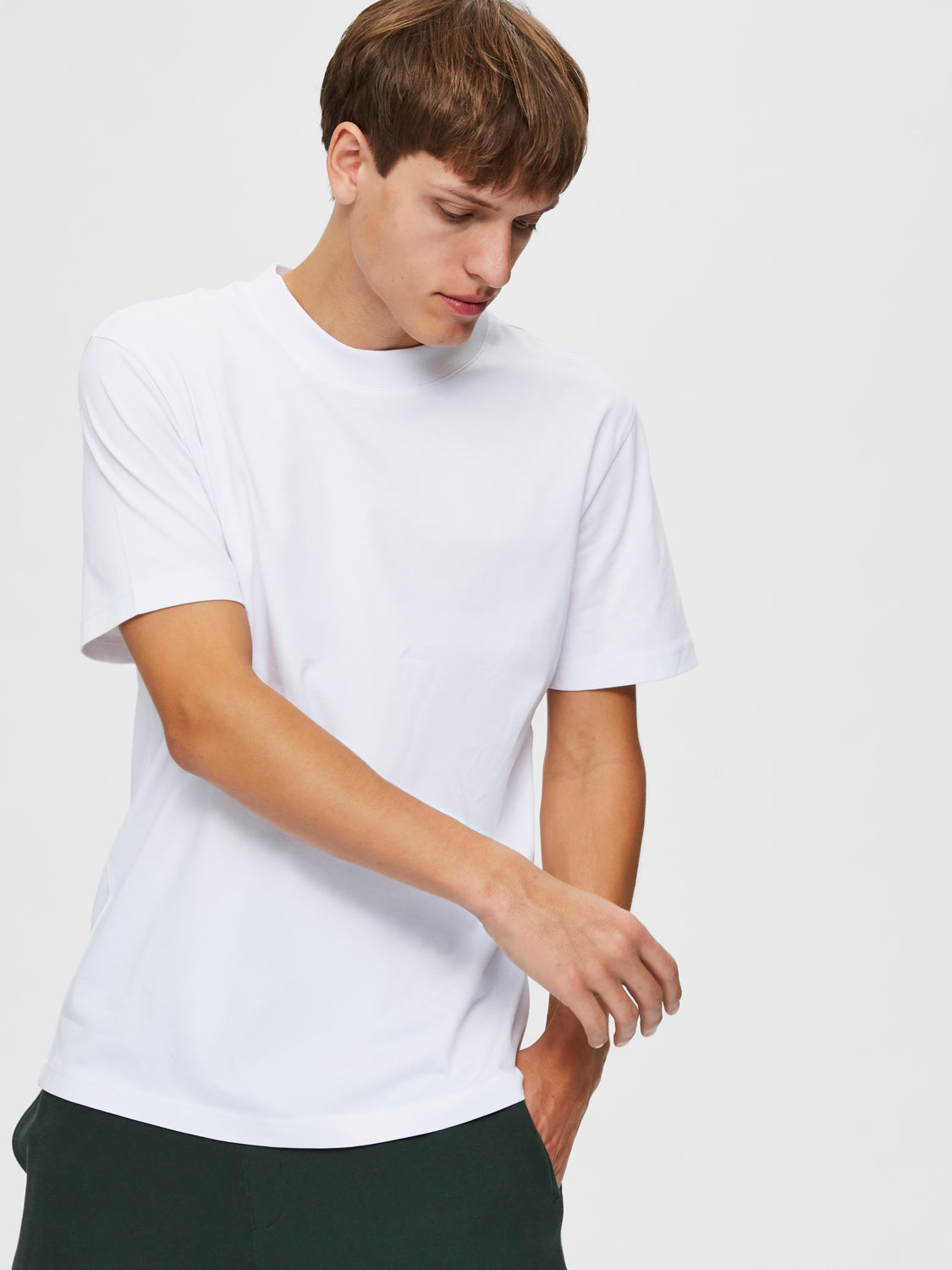 SELECTED HOMME - RELAX COLMAN 200 T-Shirt - Bright White
