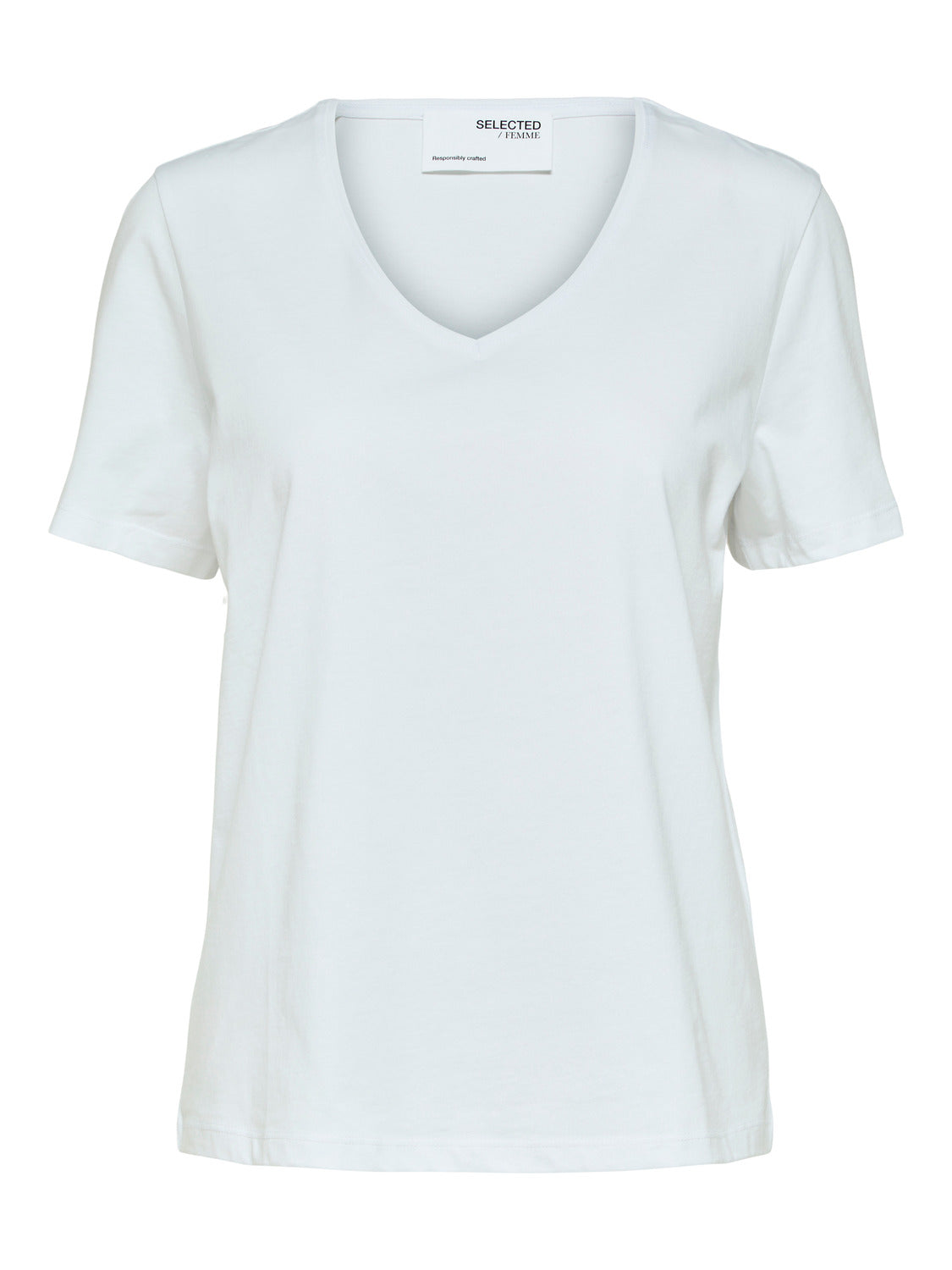 Essential V-Neck T-Skjorte - Hvit