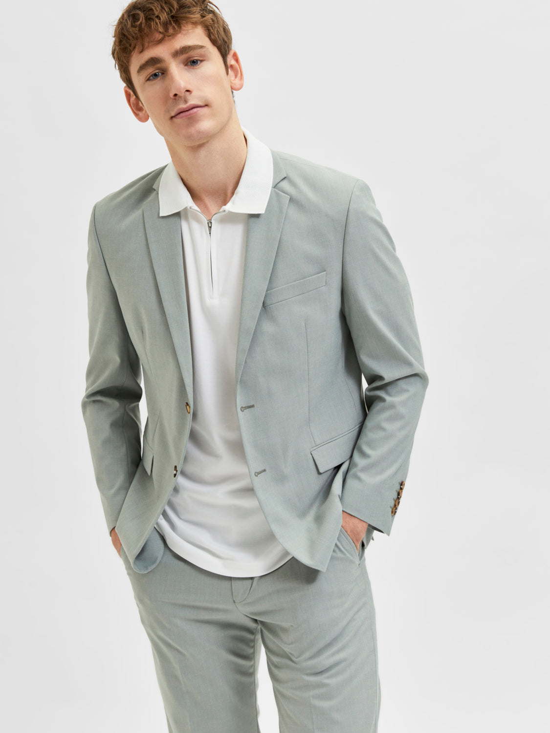 Fave Zipper Polo Skjorte - Blå/ Cloud Dancer