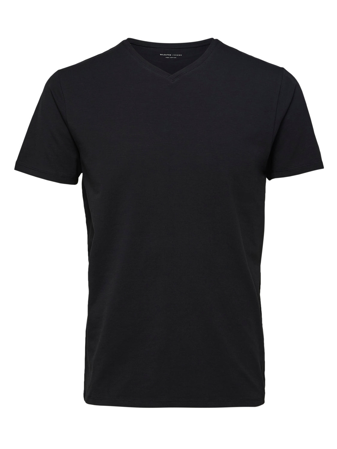 Pima V-Neck T-Skjorte - Sort/ Black