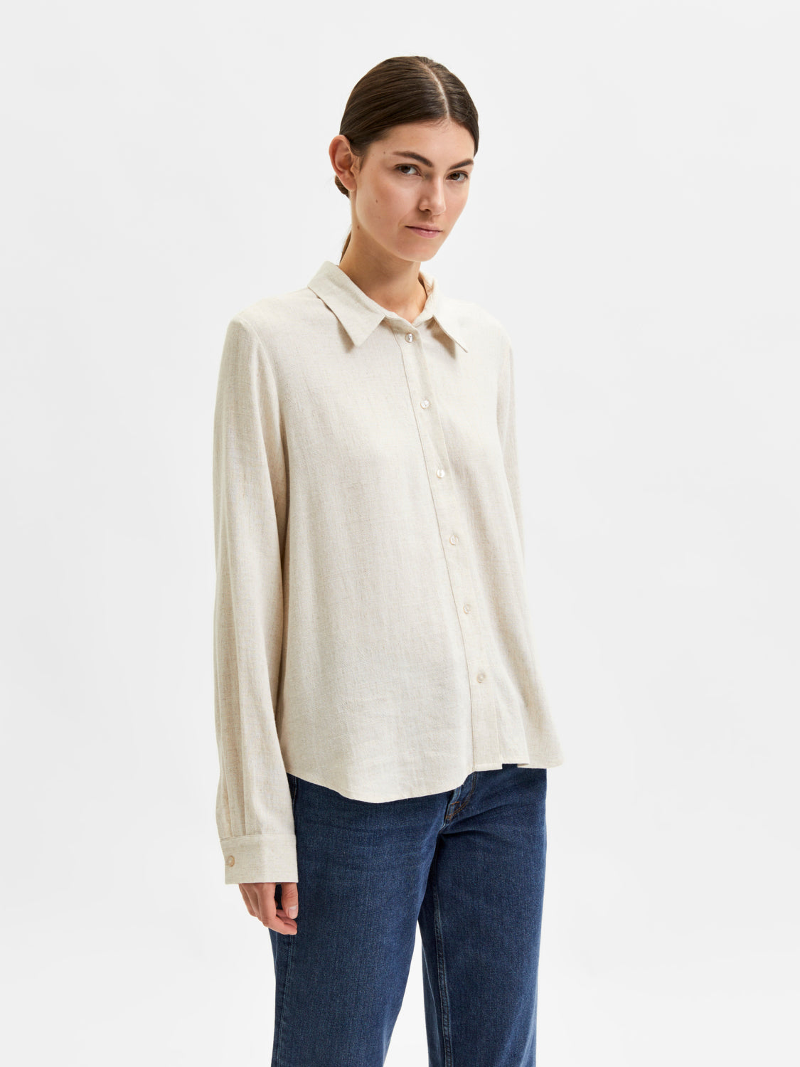 Viva lin skjorte - Beige/ Sand