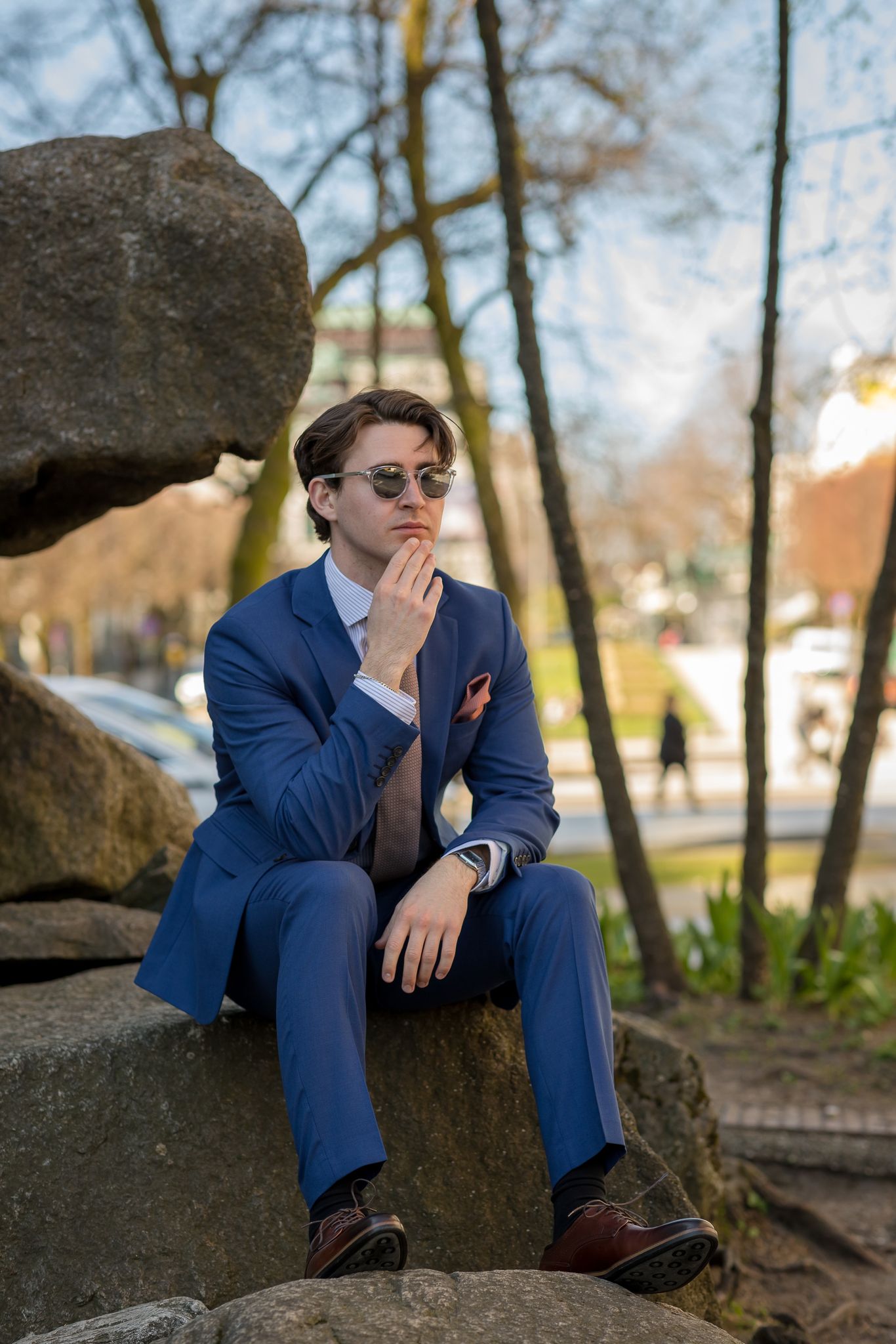 Neil Dressjakke Blazer - Blå/ Blue Depths