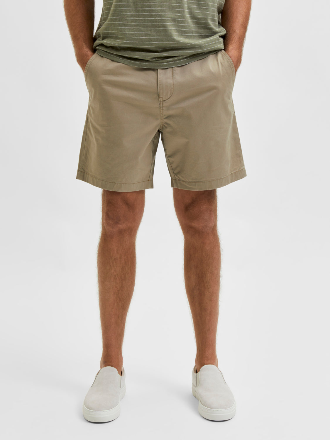 SELECTED HOMME - COMFORT-HOMME Shorts - Chinchilla