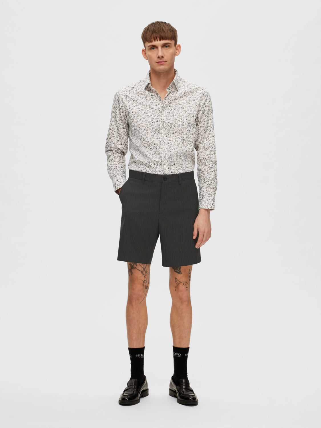 SELECTED HOMME - SLIM-ADAM Shorts - Medium Grey Melange