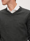 SELECTED HOMME - TOWN MERINO V-NECK GENSER - Medium Grey Melange